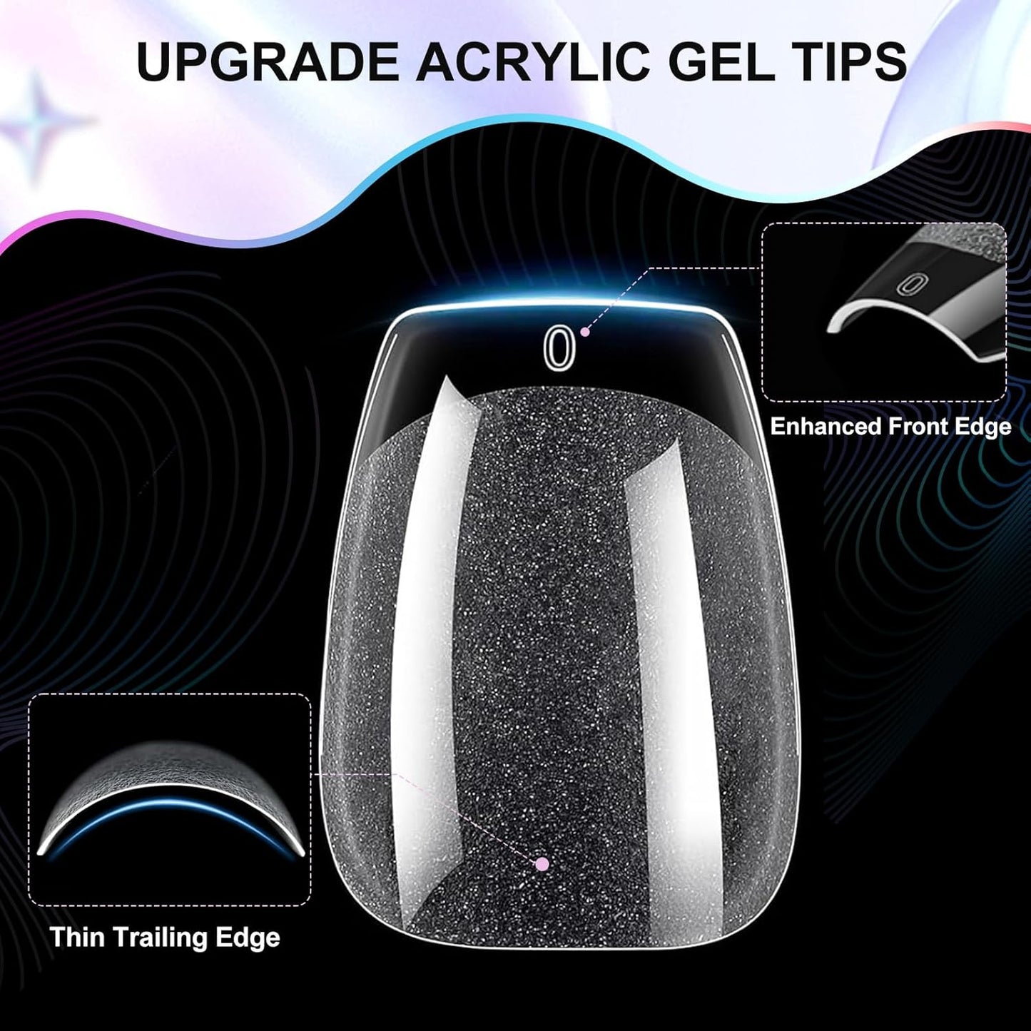 Extra Short Coffin Nail Tips, 240Pcs Soft Gel Nails, Half Matte Full Cover False Nail Tips for Nail Extension, Manicure, Home DIY, Salon, 12 Sizes, Pre-Shaped Acrylic Gelly Nails