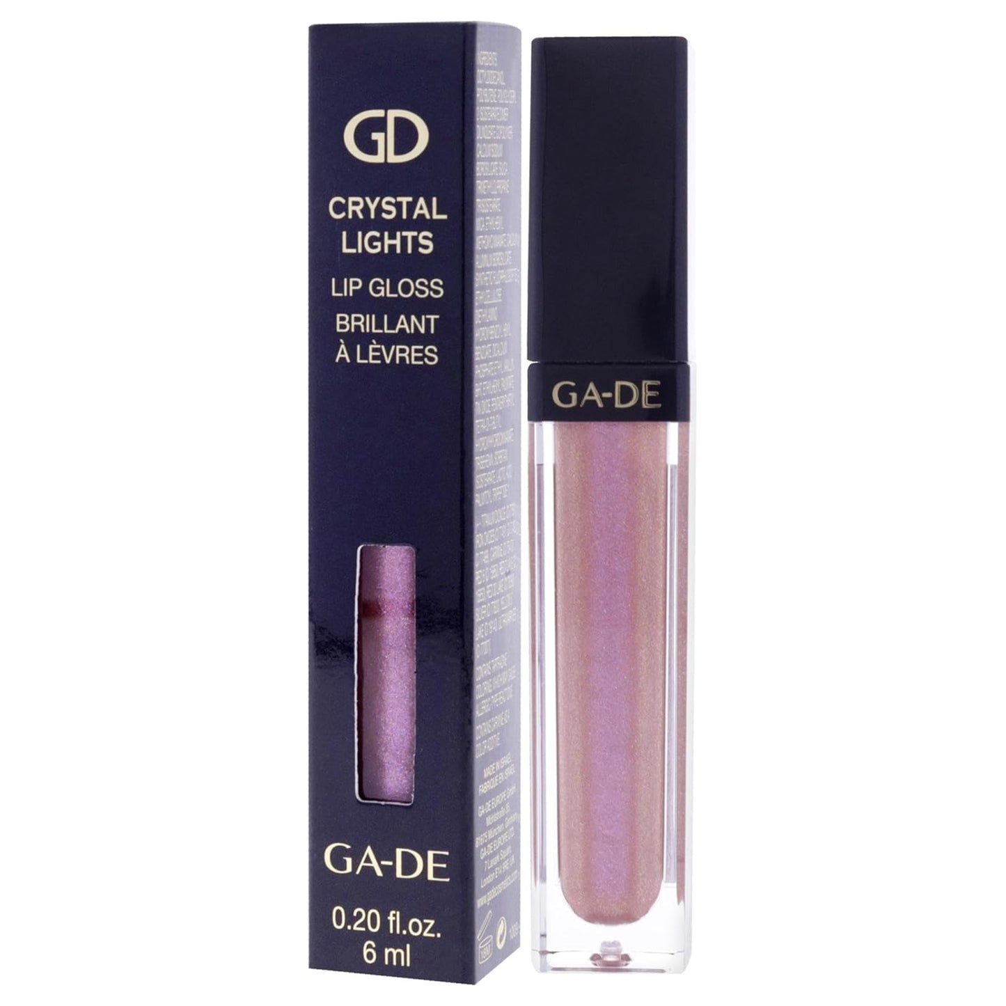GA-DE Crystal Lights Lip Gloss, 805 - Enriched with Light-Reflecting Crystal Pearls - Smooth Silky, Rich Color - Moisturizes and Adds Shine - 0.2 oz