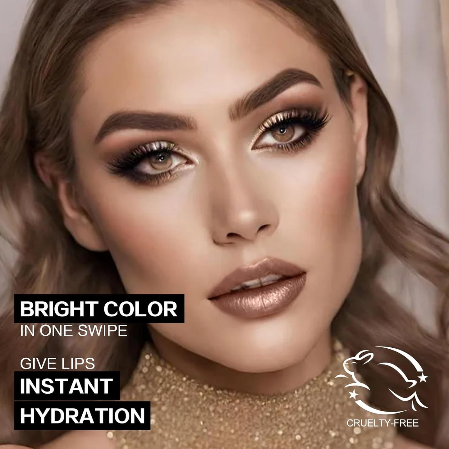 FOCALLURE Glisten Opal Shine Lipstick, High Impact Lip Color, Moisturizing Tinted Lip Balm, Lightweight & Hydrating Formula for Lip Care, COWGIRL