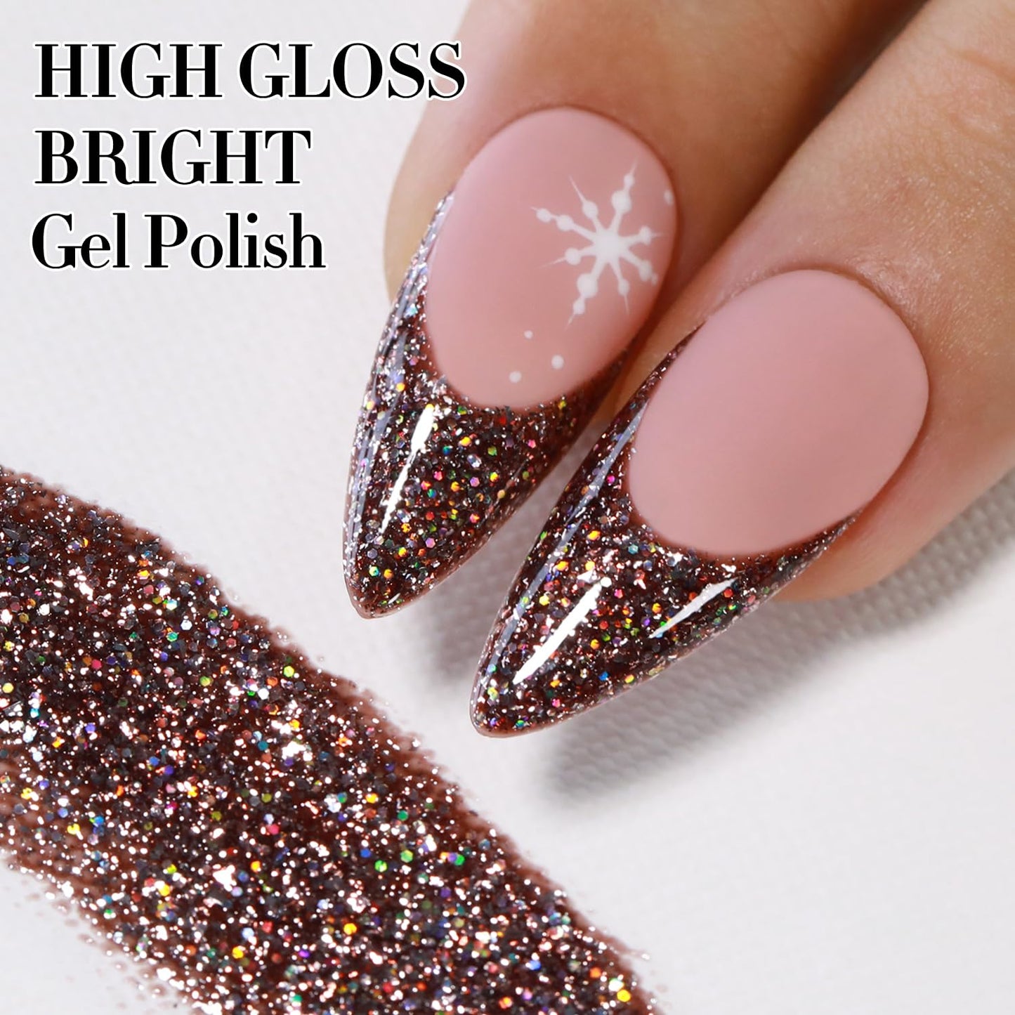 Double Rhythm 15ML Glitter Gel Polish Shimmer Reflective Holographic Color Magnetic for Nail Art Salon DIY at Home (B1134)