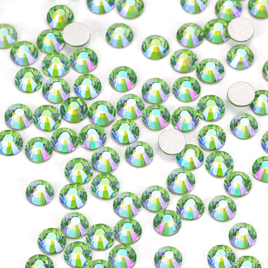 1440Pcs Light-green Ab Crystal Rhinestones,Glass Flatback Rhinestones Gemstones for Nail Face Makeup Art Crafts Clothes Decoration-(SS16,4.0mm,Light-green Ab)