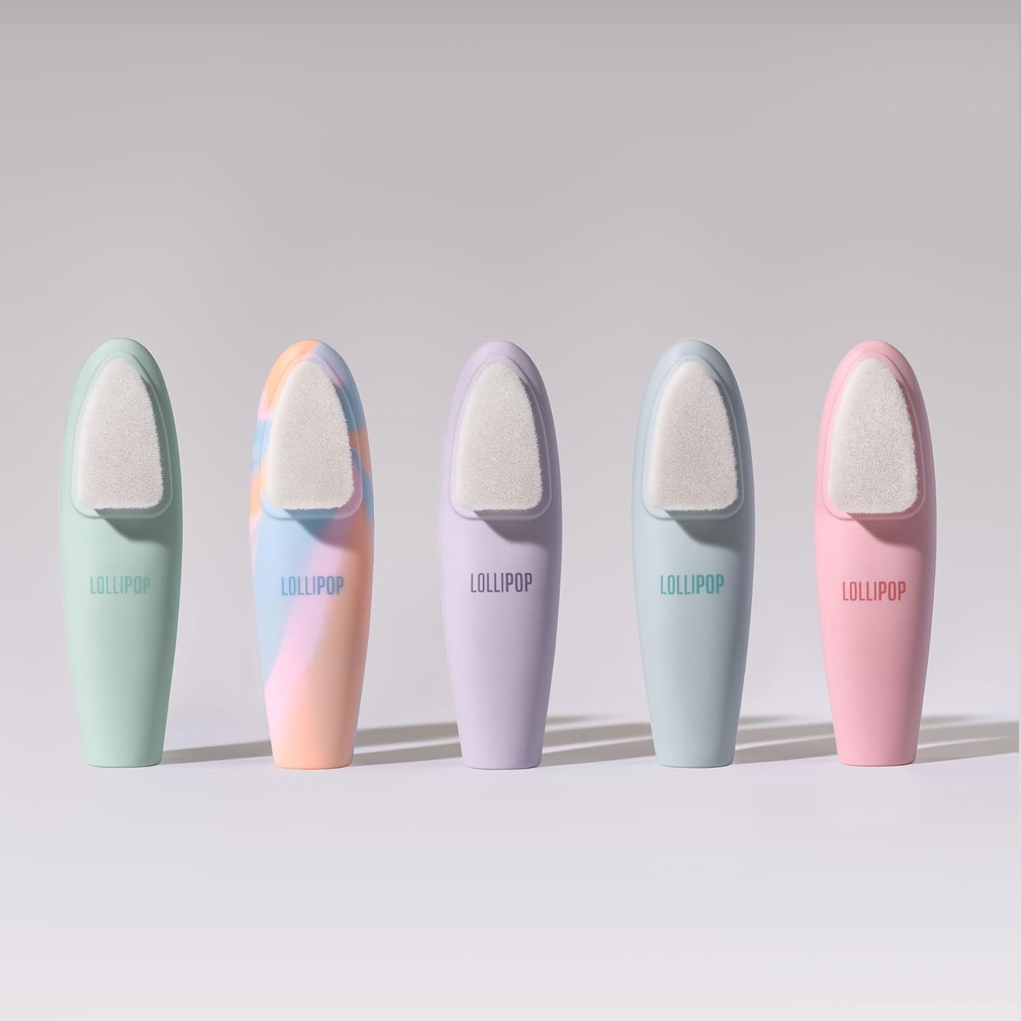 LOLLIPOP Dual-Sided Facial Cleansing Brush | Handle Size Silicone Face Exfoliator and Soft Fiber Cleanser | Manual Face Scrubber for Pores, Makeup Removal, Blackhead and Skincare Routine, Plum