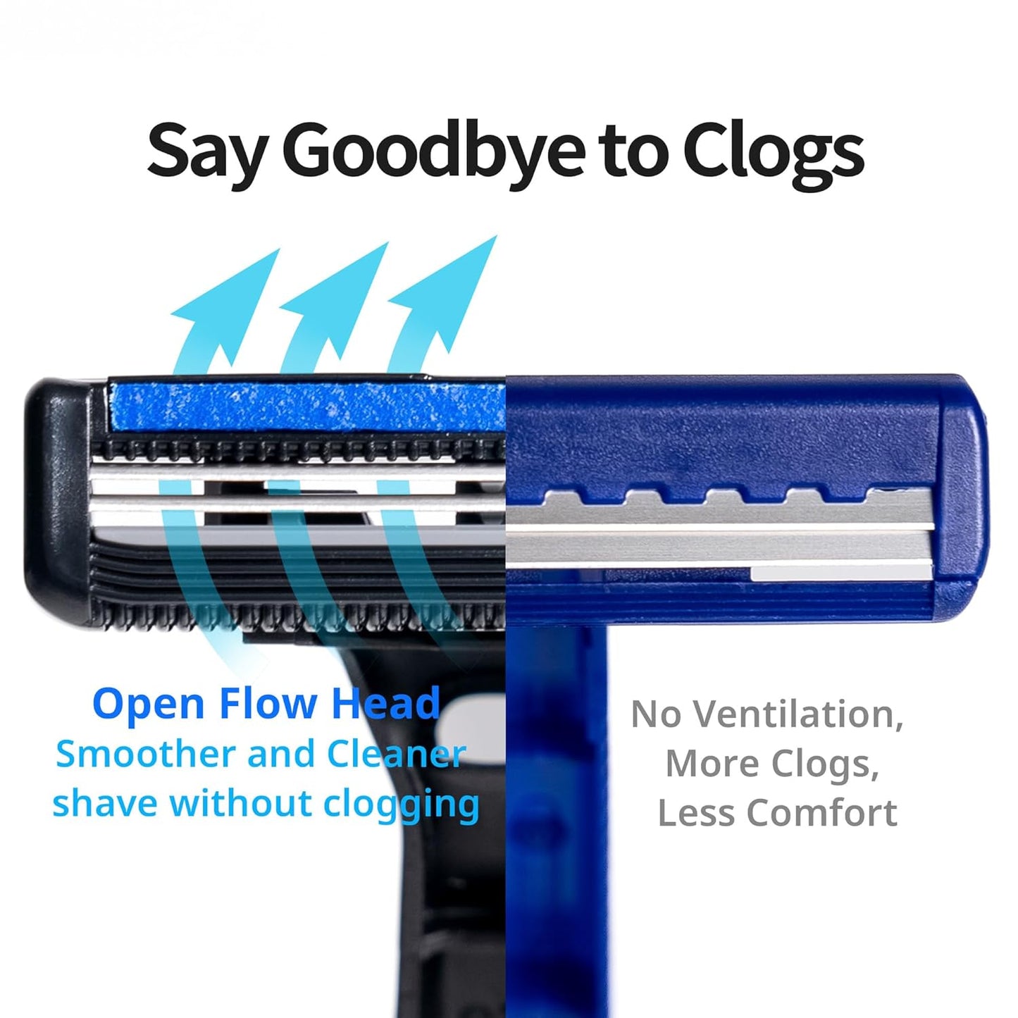 Dorco Pace 2 Disposable Razors for Men (30ct), 2 Blades Shaving Razor, Open-Flow for Easy Rinsing, Lubricating Strip for a Comfortable Shave, Ideal for Travel and Everyday Use