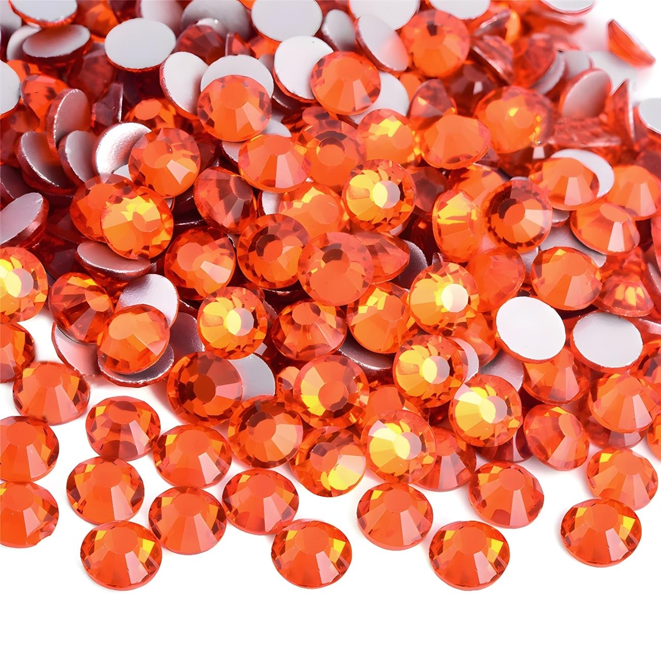 Flatback Rhinestones Round Gems for Nails Art and Crafts 1250Pcs SS20 5mm Glitter Crystals Stone DIY Bags Clothes Shoes (Orange)