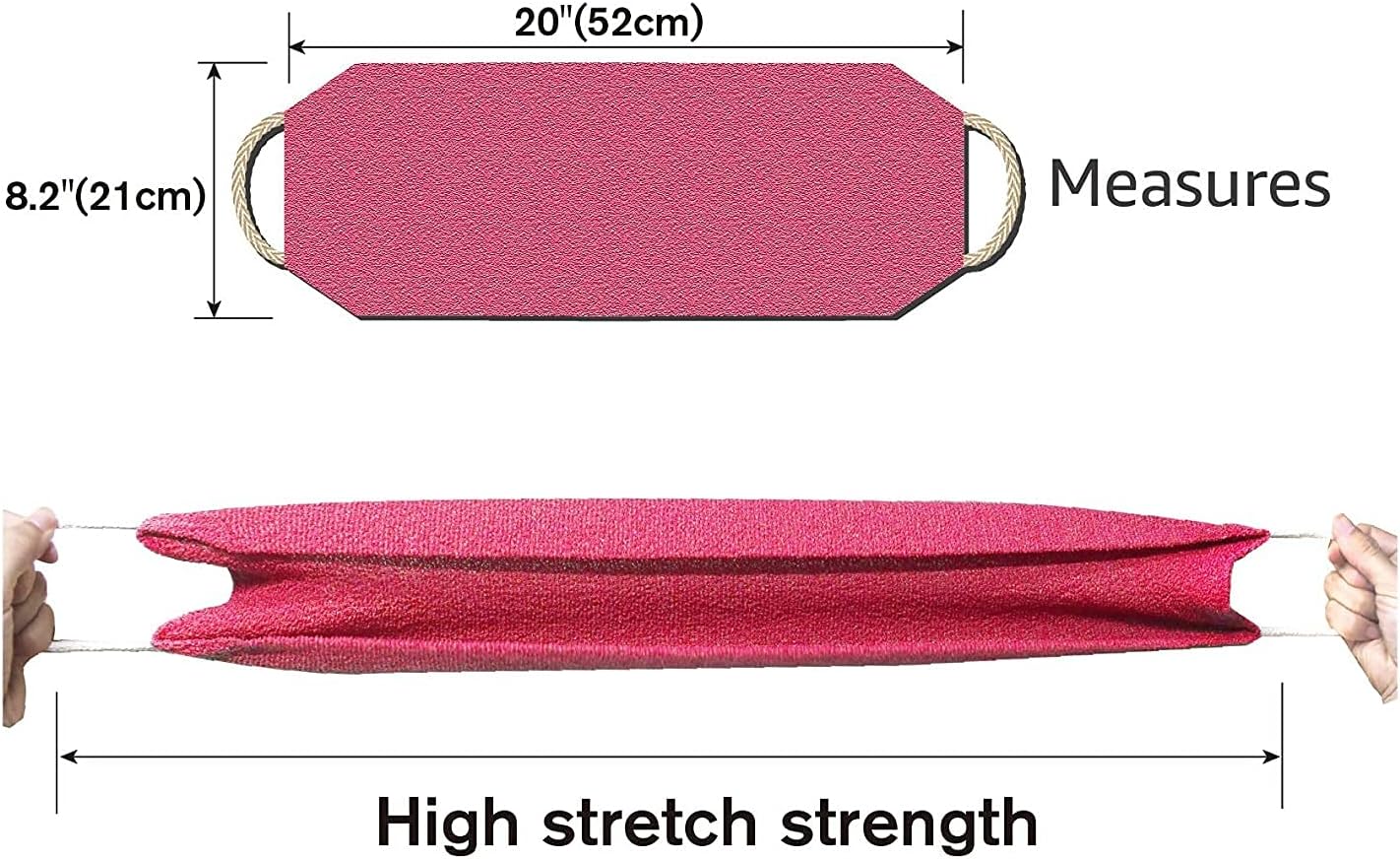 Evridwear Exfoliating Back Scrubber for Shower - Double-Sided Body Scrubber with Handles, Deep Clean, Massage & Exfoliate Back Washer for Men & Women, Invigorates Skin & Circulation