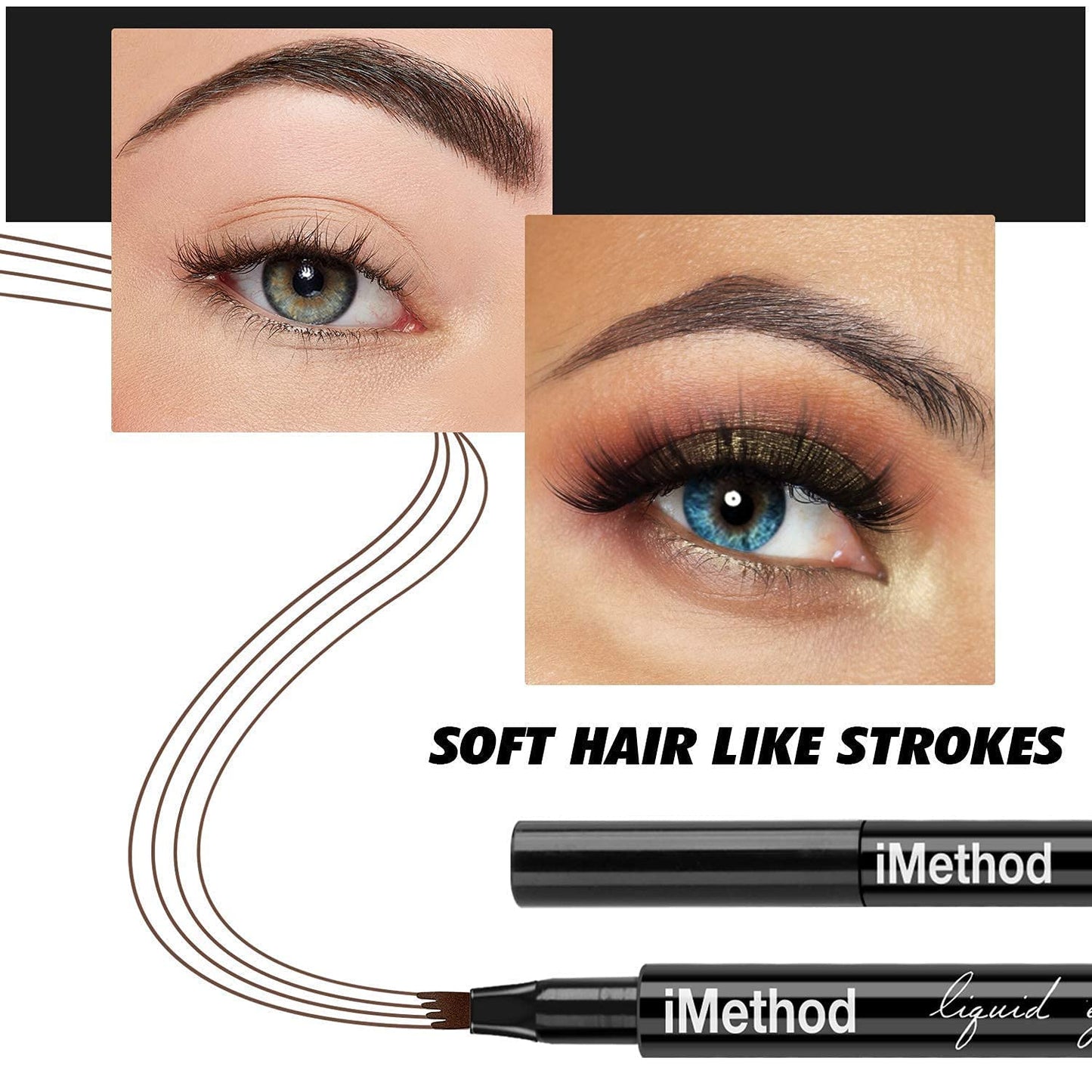iMethod Eyebrow Pen - iMethod Eyebrow Pencil with a Micro-Fork Tip Applicator Creates Natural Looking Brows Effortlessly and Stays on All Day, Brown