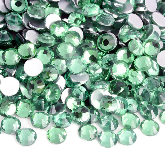 Flatback Rhinestones Round Gems for Nails Art and Crafts 4000Pcs SS6 2mm Glitter Crystals Stone DIY Bags Clothes Shoes (Green)