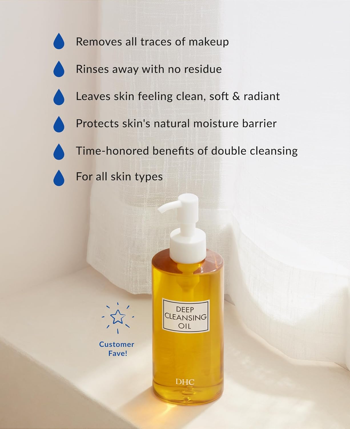DHC Deep Cleansing Oil and Travel Size, Facial Cleansing Oil, Makeup Remover, Cleanses without Clogging Pores, Residue-Free, Fragrance and Colorant Free, For All Skin Types, 6.7 oz and 1 oz