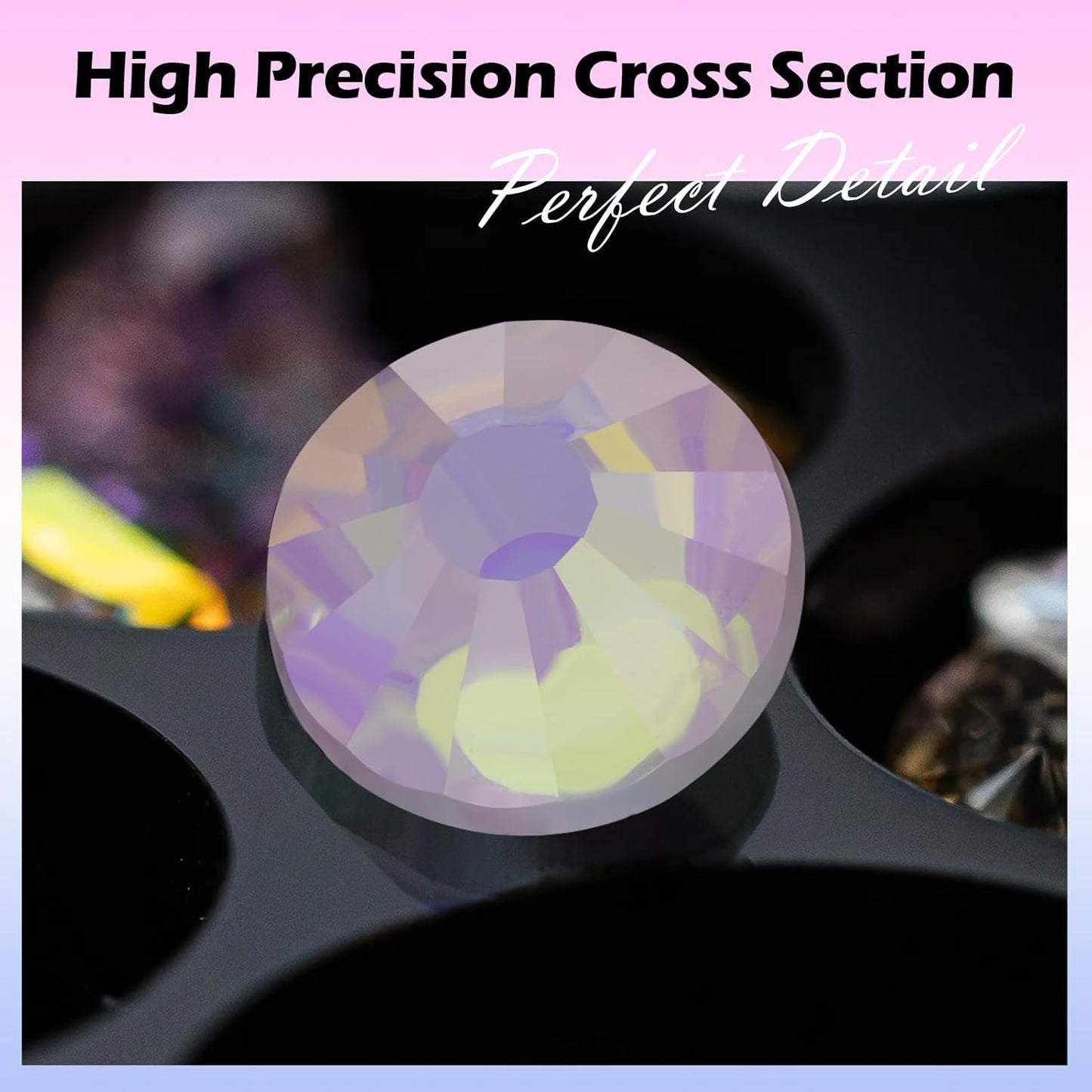 F Pink Flatback Rhinestones, Glass Rhinestones for Nail Art and Craft, Glue Fix, Loose Crystal Gemstones(F Pink, SS10, 1440pcs, 2.7-2.8mm)