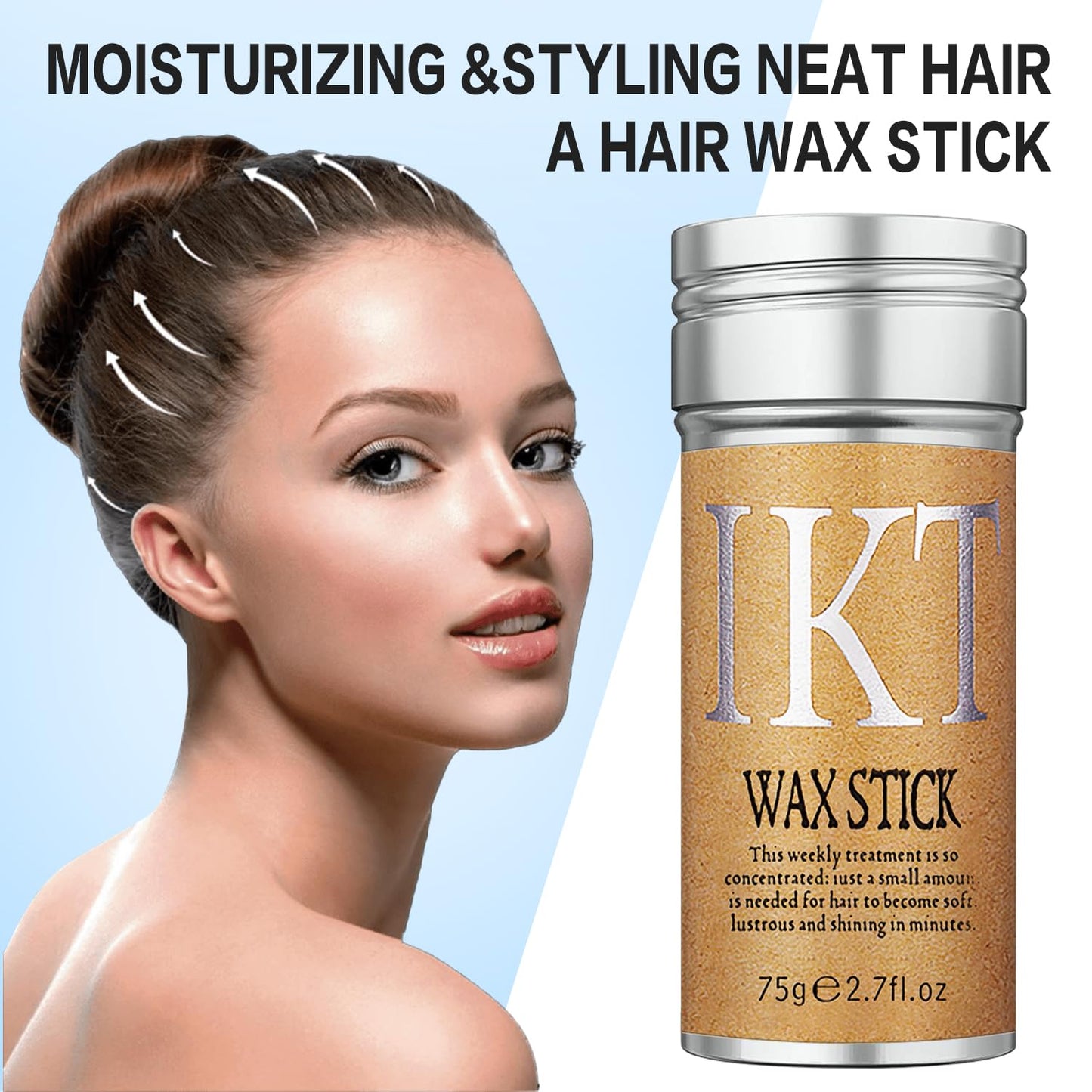 2 Pcs Hair Wax Stick,Hair Finishing Stick for Edge Control,Wax Stick for Flyaway,Edge Frizz Baby Hairs Control,Slick Back Hair,Not-Greasy