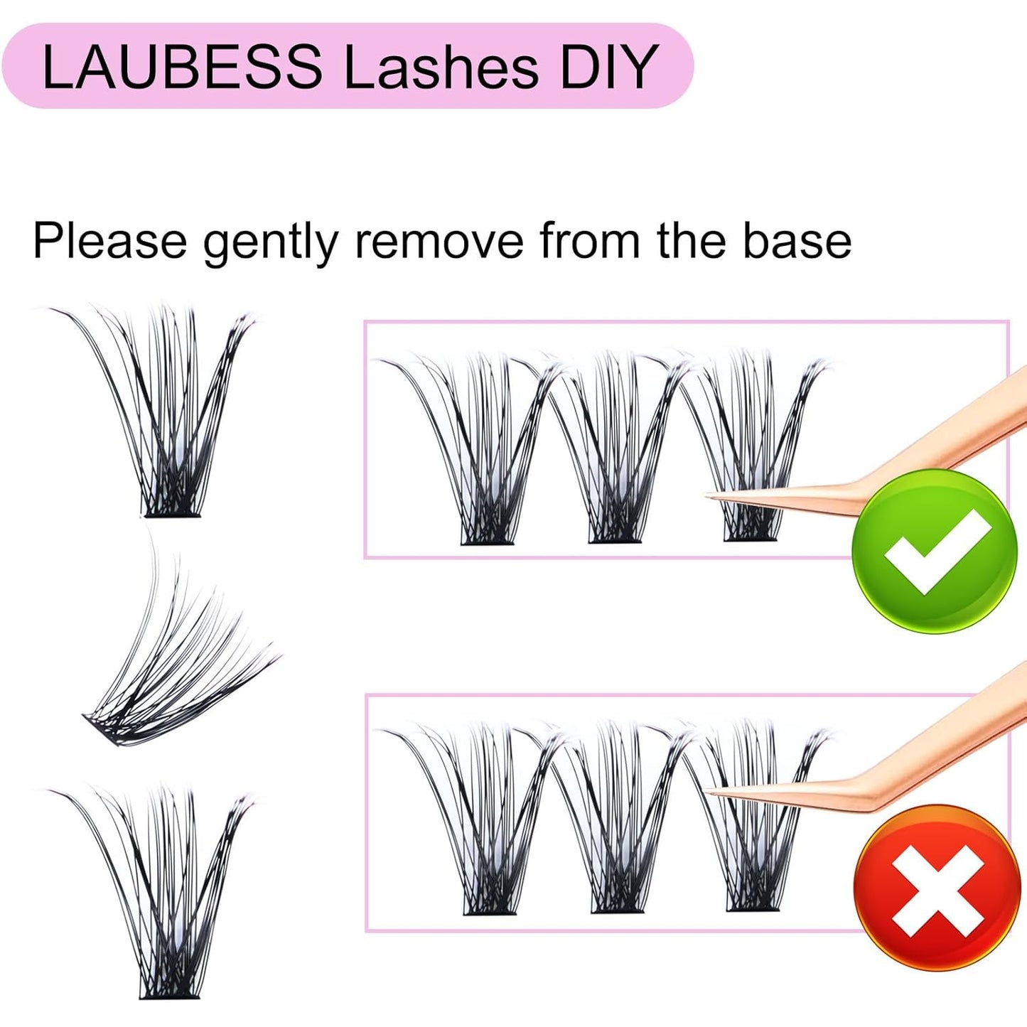 Eyelash Clusters LAUBESS Lash Clusters Individual Lashes Cluster Eyelash Extensions DIY at Home Waterproof Cluster Lashes (40D-D-Mix9-16)