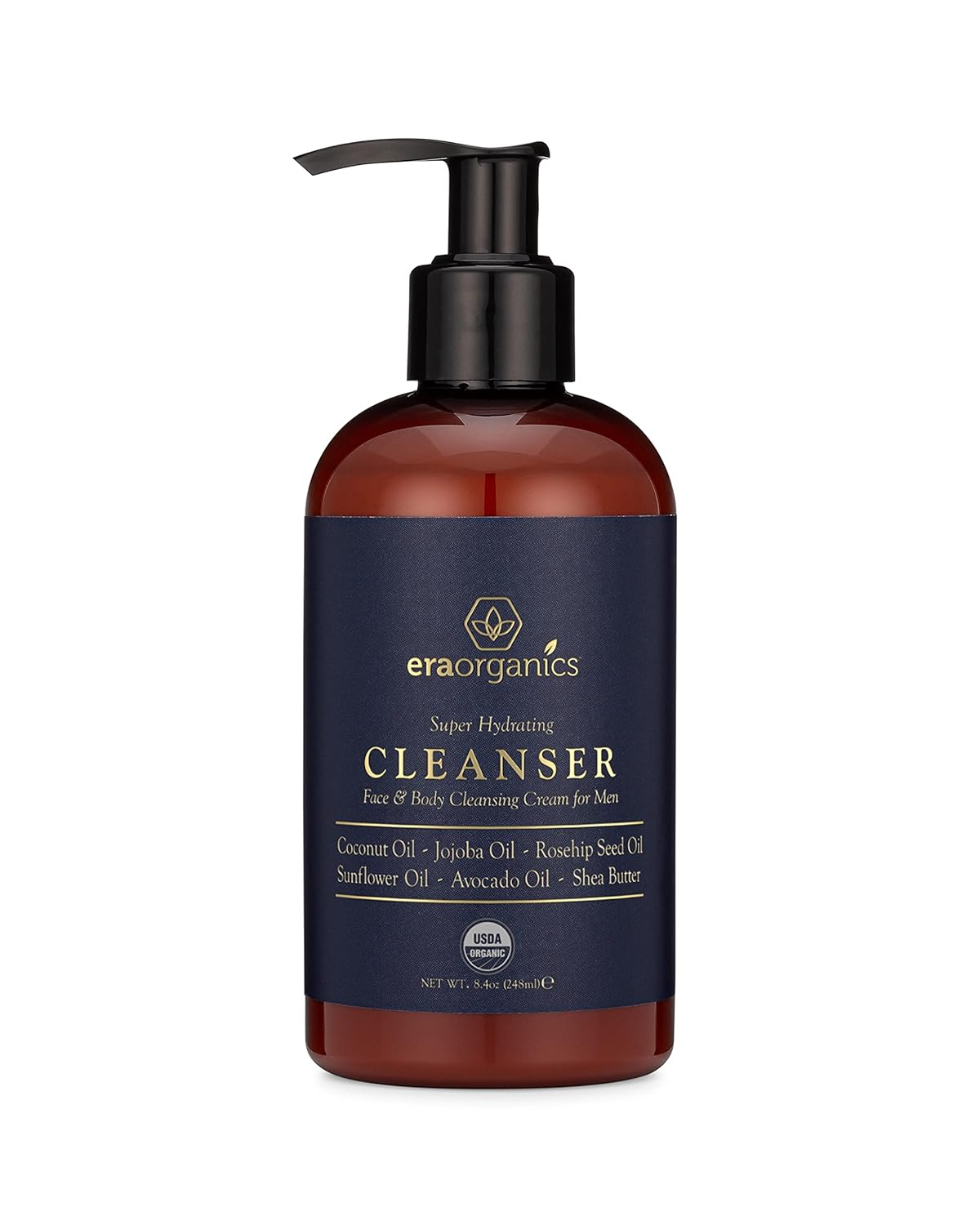 Era Organics USDA Organic Men's Face Wash - Nourishing, Hydrating Facial, Body Cleanser for Smoother Skin