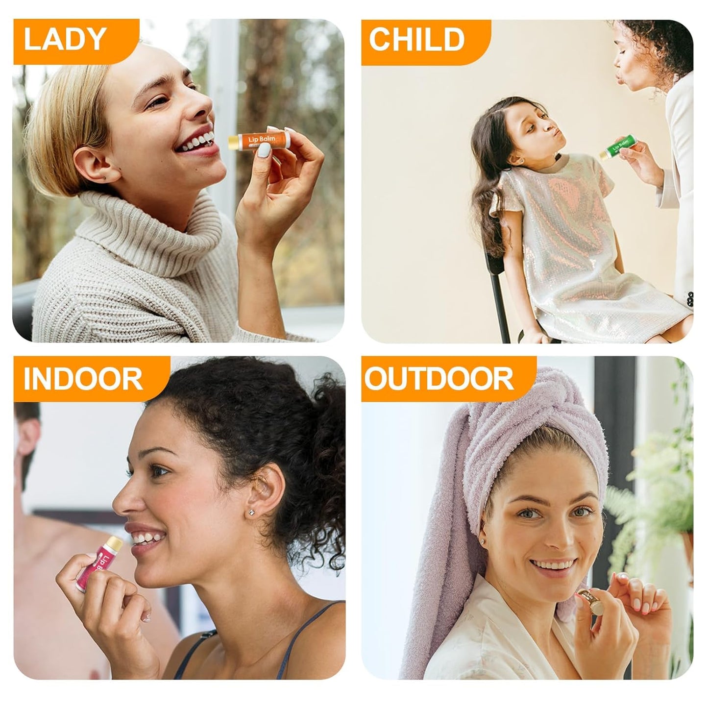 40 Pack Natural Lip Balm Bulk with Vitamin E and Coconut Oil - Moisturizing Dry Cracked Lips, Mini Chap Stick Gifts for Kids Women Men- 10 Flavors - Non-GMO