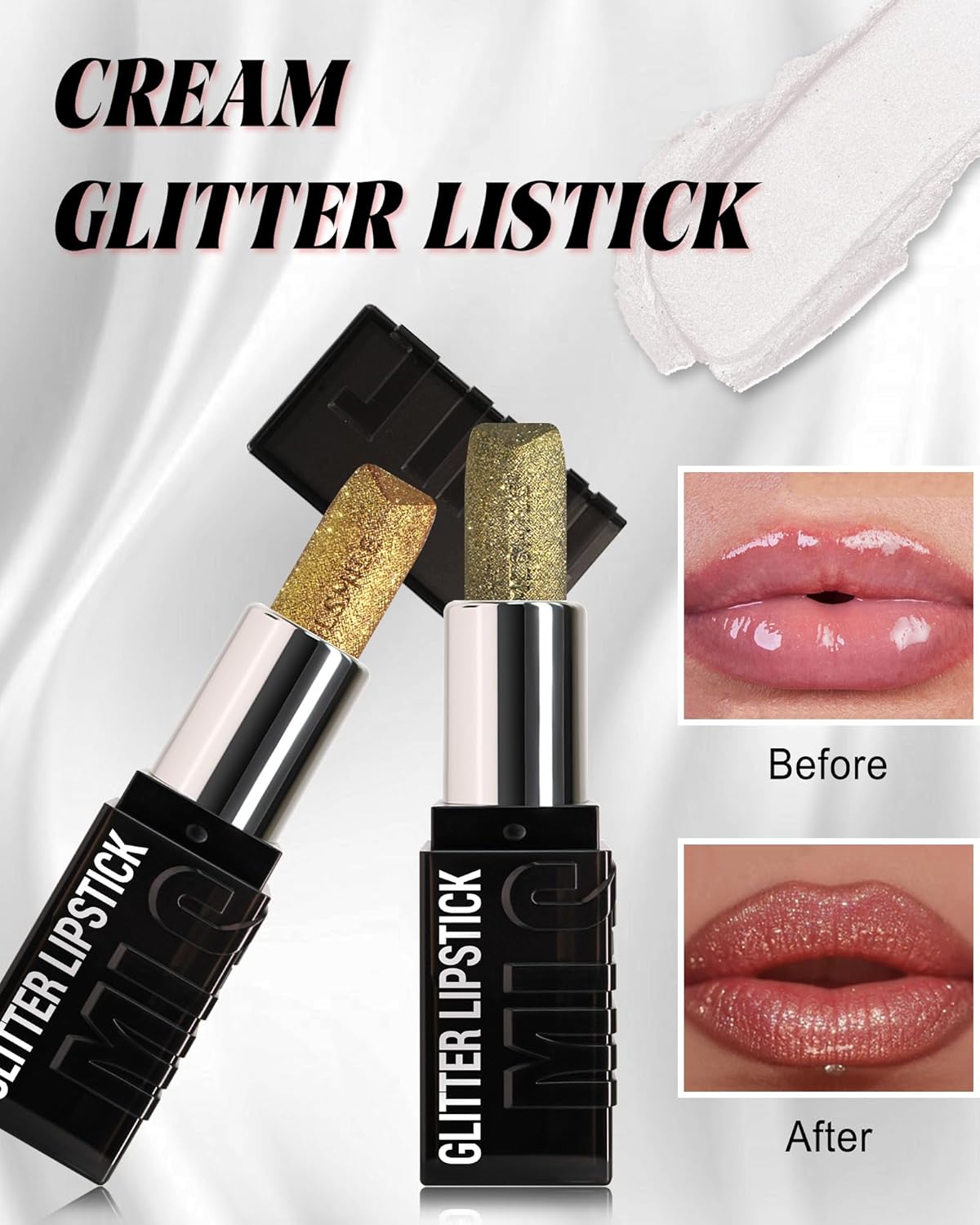 Diamond Glitter Matte Lipstick,Long Lasting Waterproof Green Glod Metallic Sparkling High Pigment Non-Stick Lip Tint Lip Gloss,Full-coverage Lipgloss, Mother's Day Lip Makeup Gift for Women Girl-06