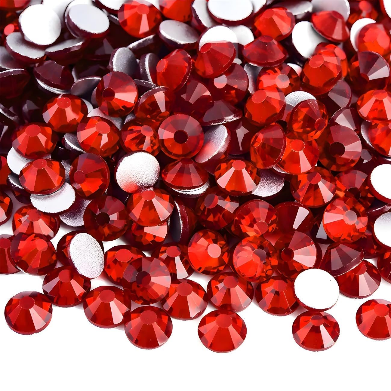 Flatback Rhinestones Round Gems for Nails Art and Crafts 4000Pcs SS12 3mm Glitter Crystals Stone DIY Bags Clothes Shoes (Red)