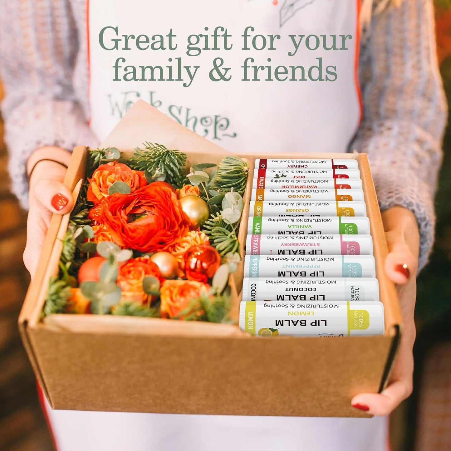 40 Pack Lip Balm Bulk, Fruit Lip Balm Variety Pack, Natural Moisturizing Balms for Dry Cracked Lips, Hydrating for Men Women Kids - 10 Flavors