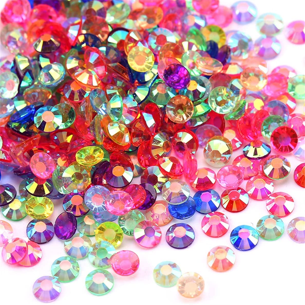 1440 Pcs SS20 5mm AB Flatback Rhinestones for Nails Art Crafts Transparent Glitter Round Gems Crystals DIY Clothes Shoes(Clear Green AB)