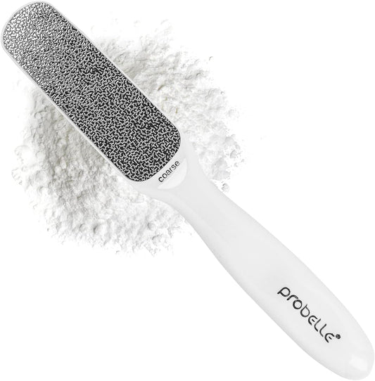 Probelle Double Sided Multidirectional Nickel Foot File Callus Remover - Immediately Reduces calluses and Corns to Powder for Instant Results, Safe Tool (White)