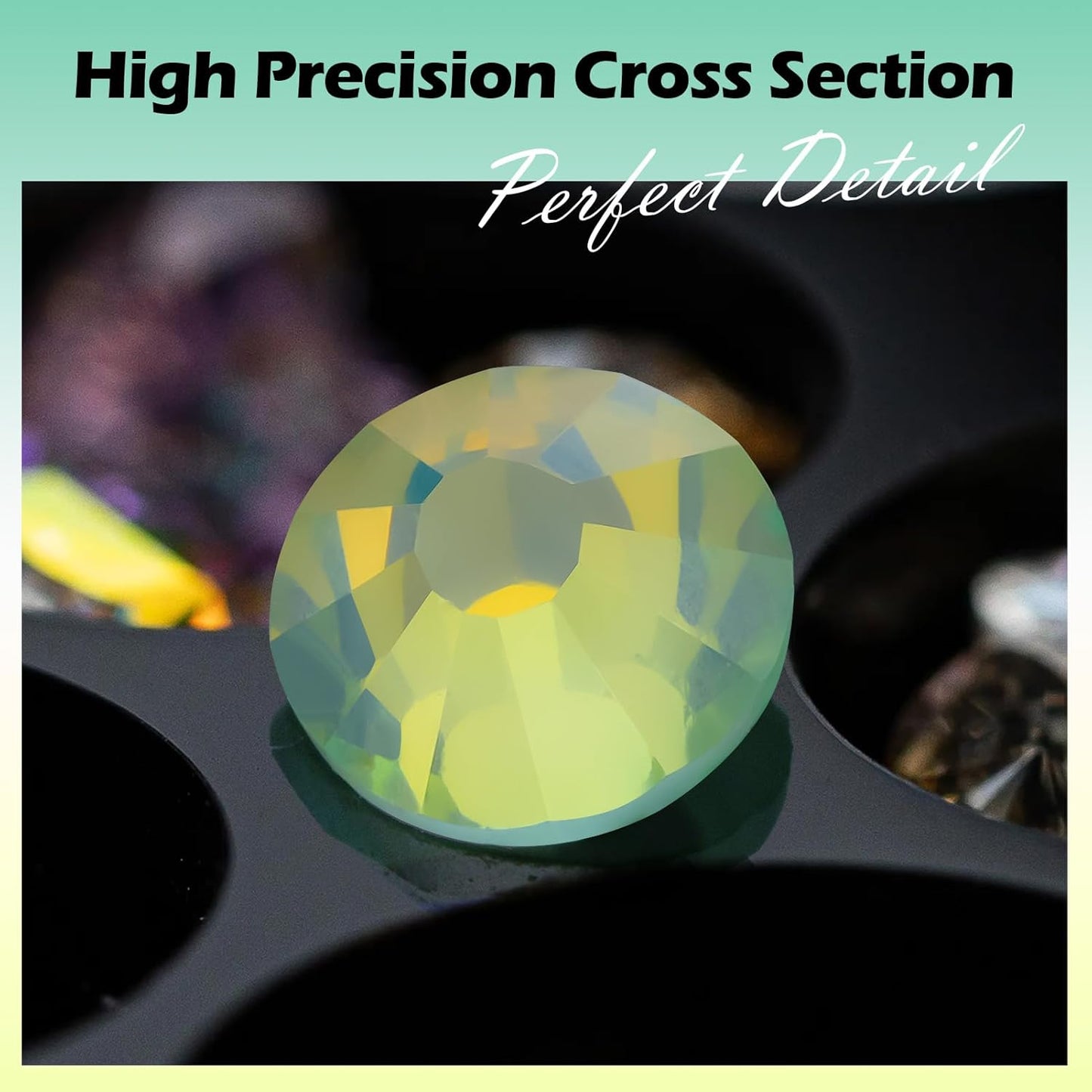 F Green Flatback Rhinestones, Glass Rhinestones for Nail Art and Craft, Glue Fix, Loose Crystal Gemstones(F Green, SS20, 1440pcs, 4.6-4.8mm)