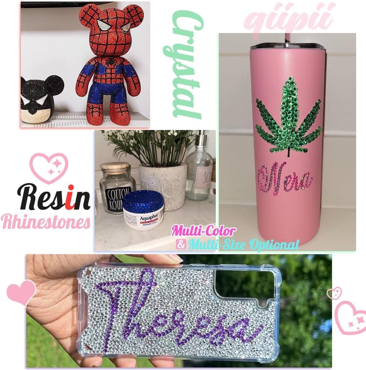 16000PCS Golden Yellow Crystal Resin Rhinestones for Crafting Gold Flatback Stones 3mm 4mm 5mm Non-Hotfix Diamonds Crystals Gems Charms for Face Eyes Makeup Tumblers Bottles DIY Crafts Clothes Shoes