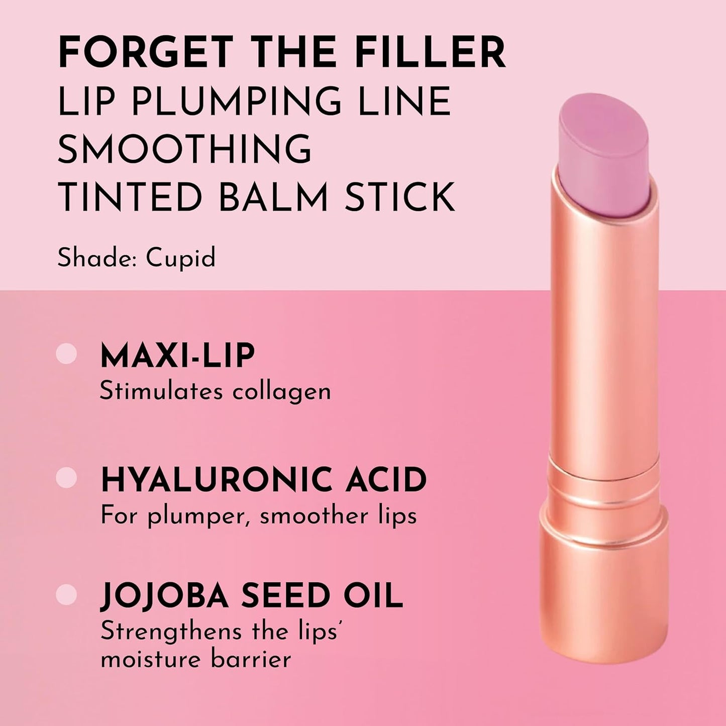 LAWLESS Forget the Filler Lip Plumping Line Smoothing Tinted Balm, Cupid, Pink, 0.09 Ounce
