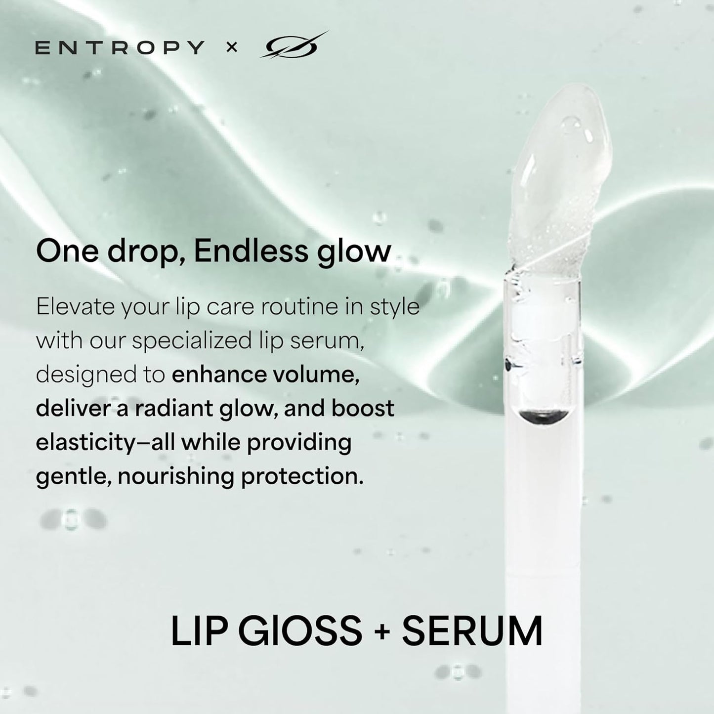ENTROPY Makeup Charm Ultra Glossy Lip Serum, Nourish Lip Care with Amino Acid Complex, Hydrating, Cooling Care, Non-Sticky, High Shine Finish, Crystal Clear
