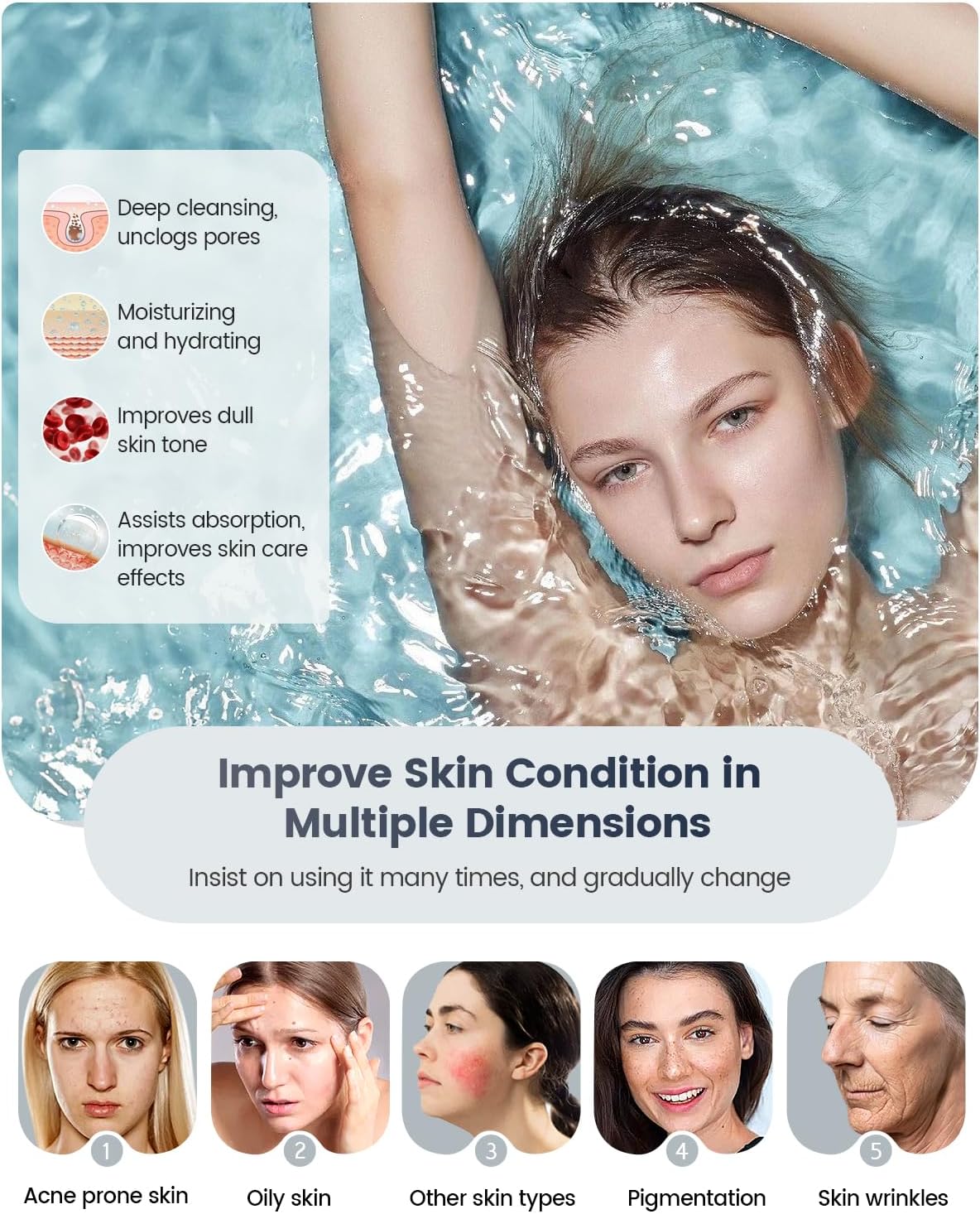 Kingsteam Professional Ozone Nano-Ionic Facial Steamer | Deep Cleansing Hydrating | Salon Home Spa Face Steamer | Pore Cleanser | 60-Min Timer | 360° Swivel | Esthetician Favorite Tool, Black