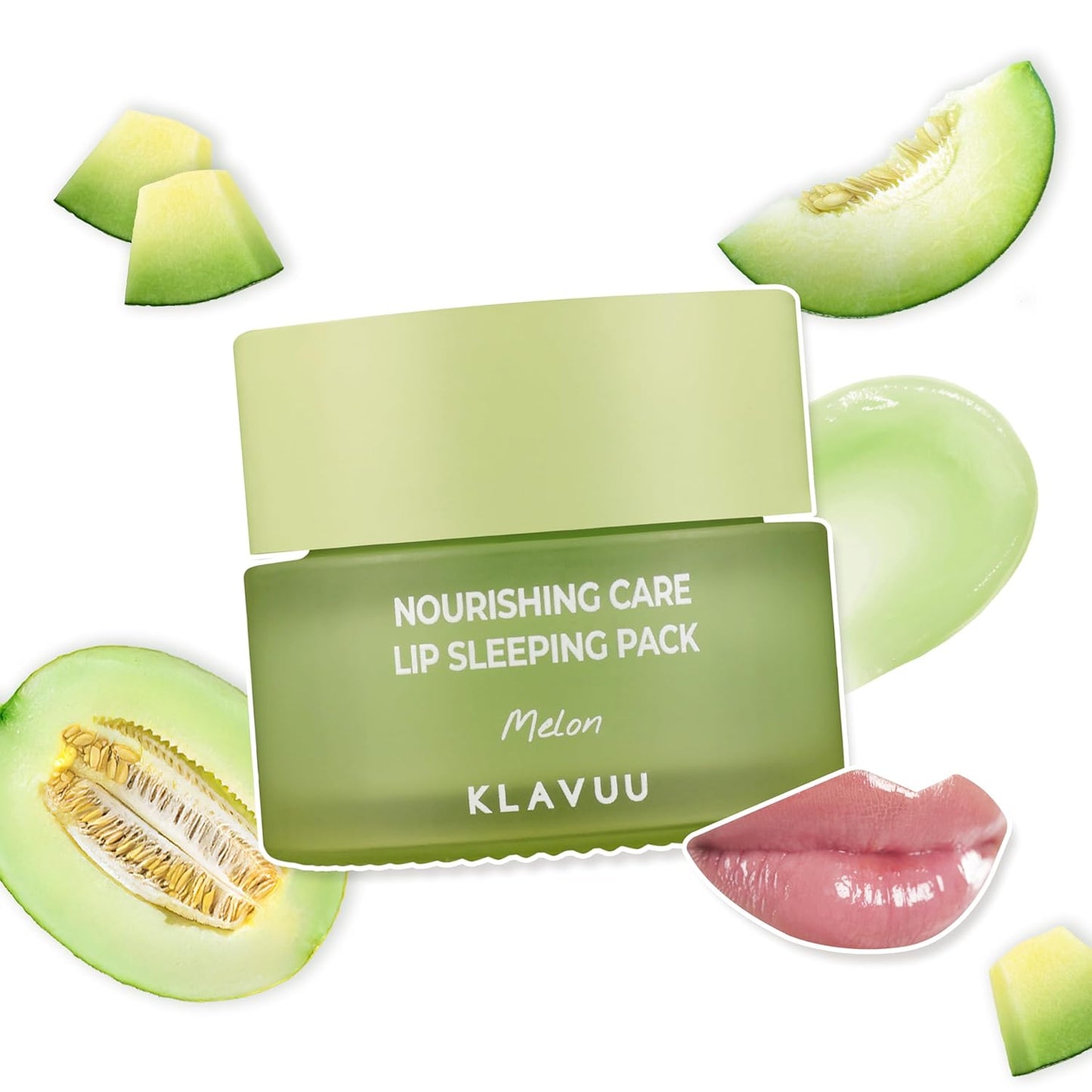Klavuu Lip Mask Sleeping Pack (0.7oz) – Overnight Deep Hydrating Korean Lip Balm Treatment for Very Dry, Chapped Lips | Lip Lightening & Plumping with Instant Hydration | Gentle Exfoliating (Melon)