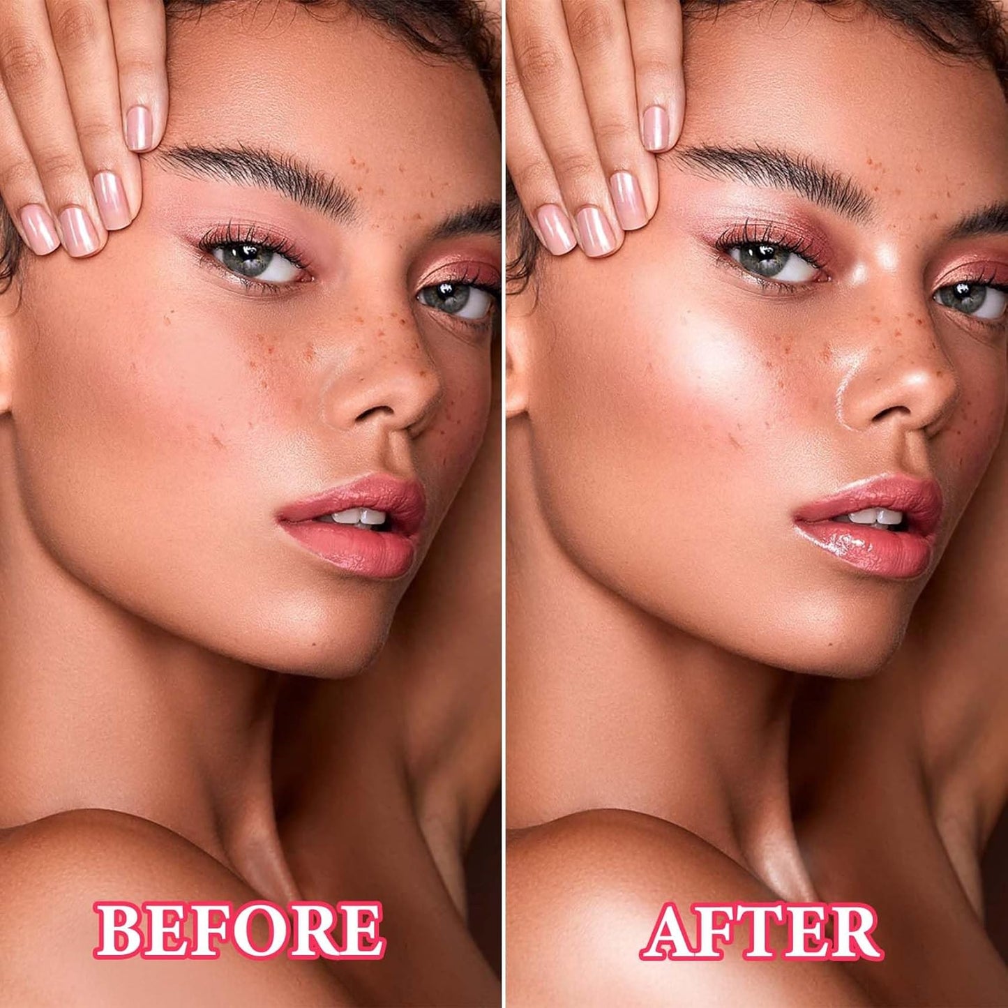 Face Glitter Blush Shimmer Waterproof Highlighter Blusher Powder,Facial Contour Corrector Long Lasting Glitter Illuminator Highlighter Palette Shimmer Highlight Makeup Palette(01#)