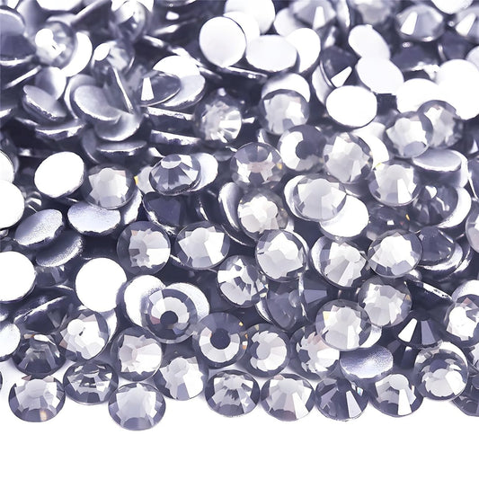 Flatback Rhinestones Round Gems for Nails Art and Crafts 1250Pcs SS20 5mm Glitter Crystals Stone DIY Bags Clothes Shoes (Light Grey)