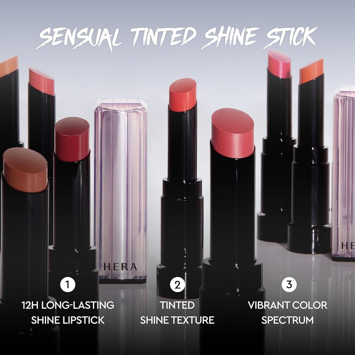 HERA Sensual Tinted Shine Stick 3.5g #498 ANGELS KISS | 12HR Long-lasting Lipstick, Sheer & Buildable Lip Tint Stain, Hydrating Formula with Vitamin E, Smooth Finish and Luxurious Korean Makeup