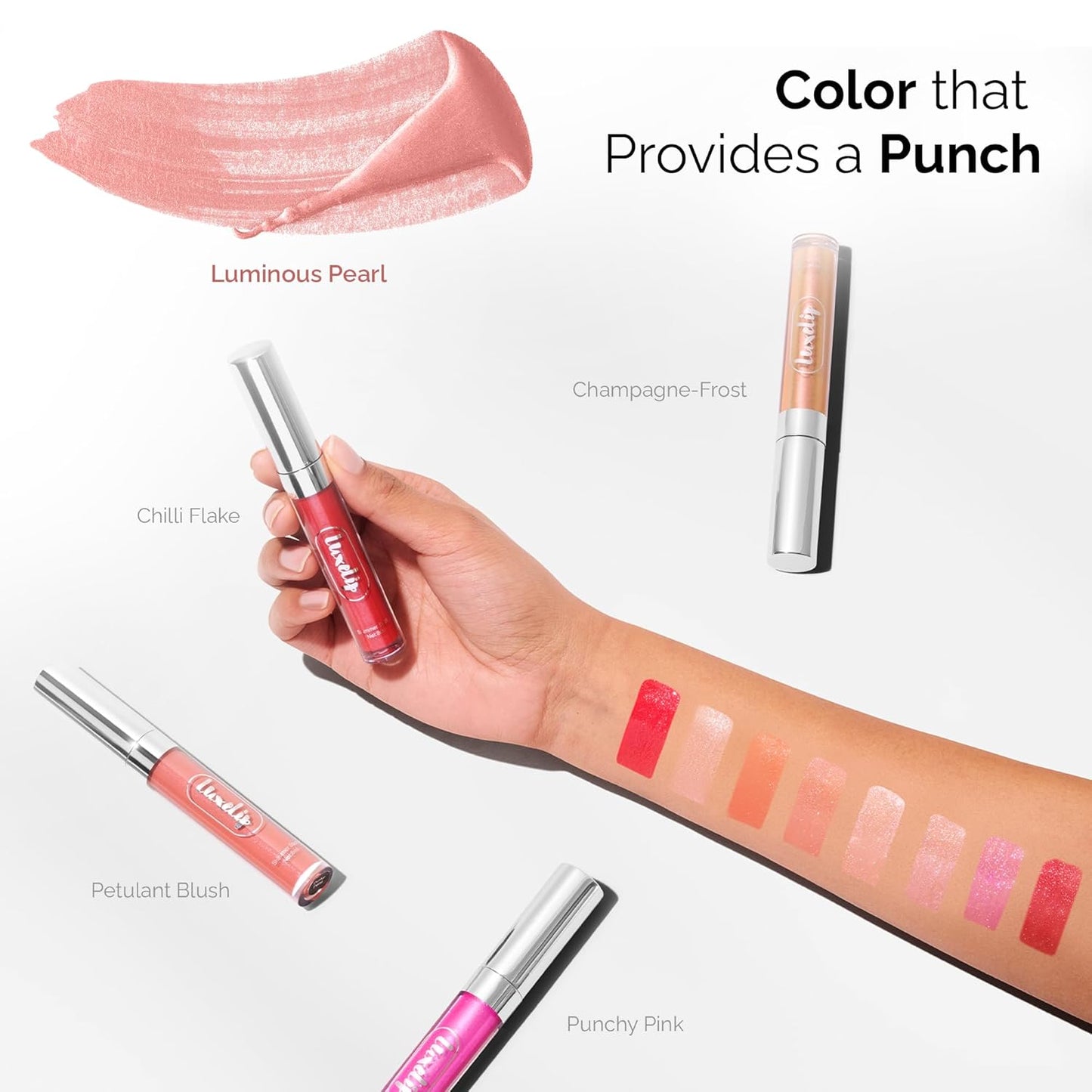 LuxeLip™ Matte Lipstick, Hydrating Non-Sticky Lip Gloss for Luminous Shine & Moisturized Lips, Lightweight, Long-Lasting Glossy Finish, Cruelty-Free Lip Makeup for Women (Luminous Pearl, 8ml)