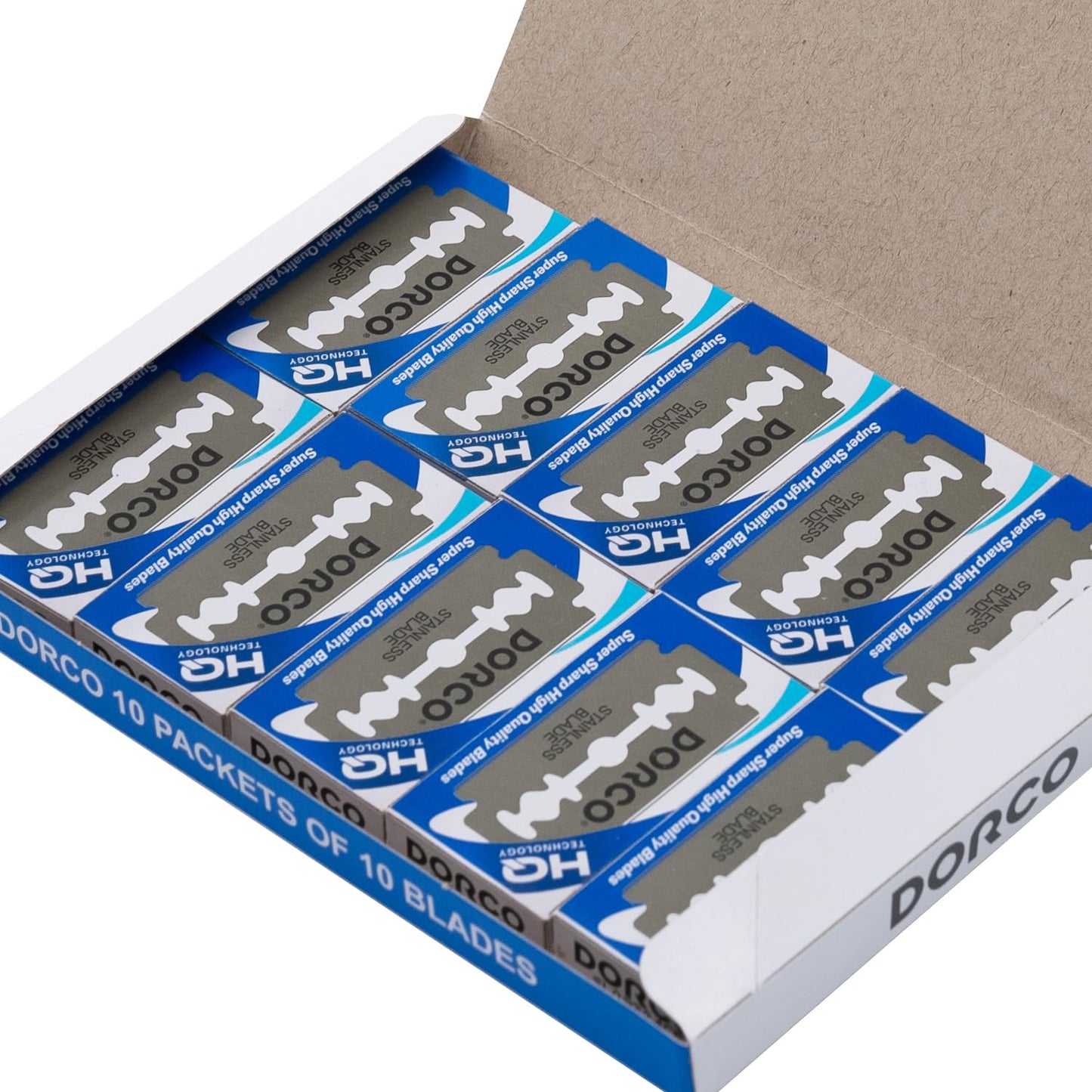 Dorco ST300 Platinum Extra Double Edge Razor Blades 100 Count, Premium Stainless Steel Shaving Blades, Super Sharp for Smooth, Precise Shave