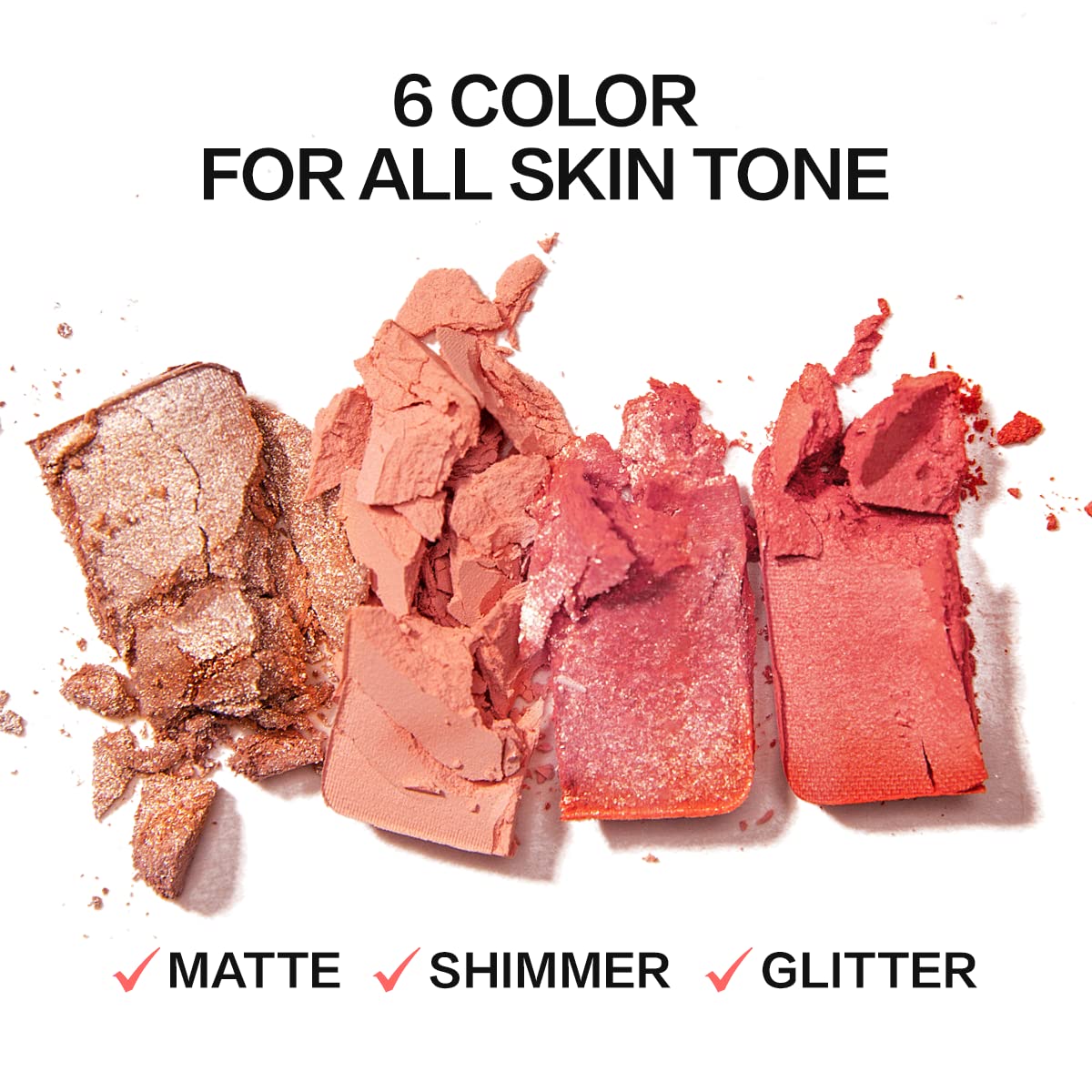 Face Blush, Powder Blush Makeup, Longlasting Highly Pigmented Face makeup, Smooth, Vegan & Cruelty Free, 1 Count, 02 ORANGE