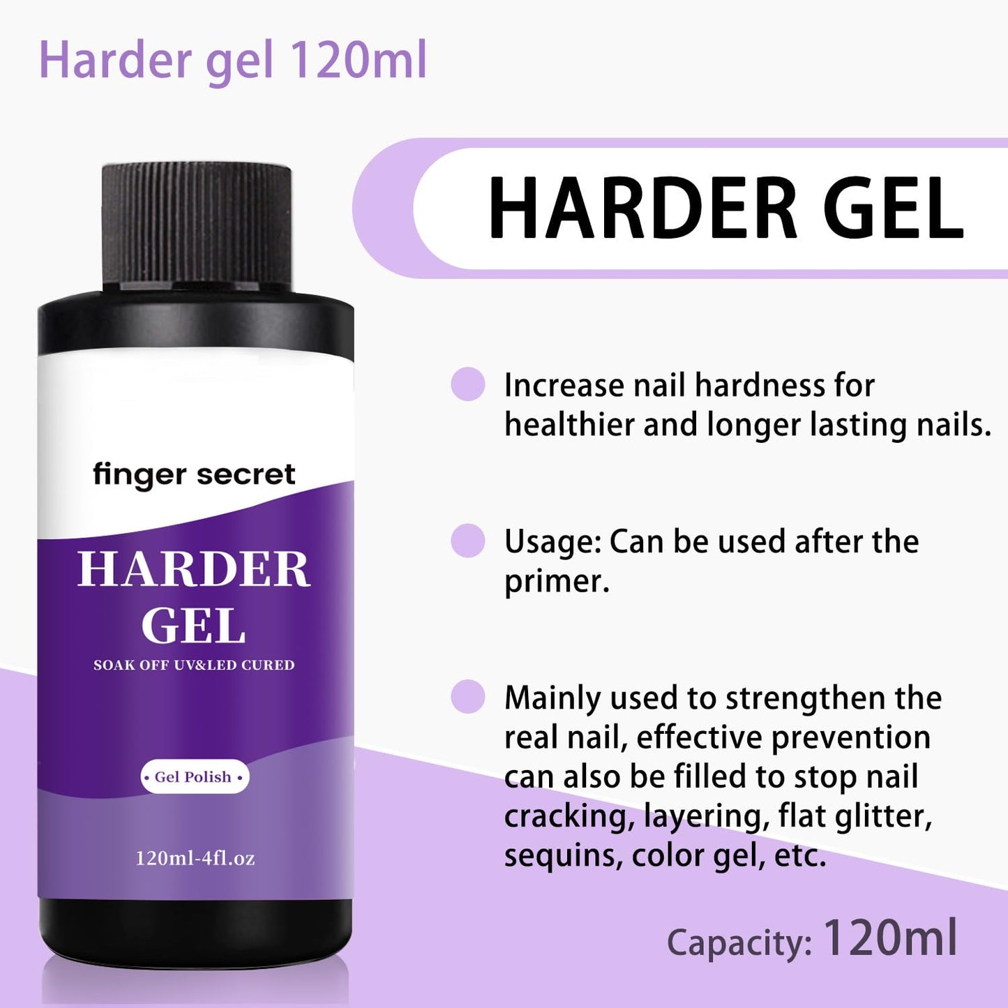 120ml/4loz Hard Gel for Nail Polish,Builder Gel for Nails,Nail Supplies for DIY in Salon or Home Use.