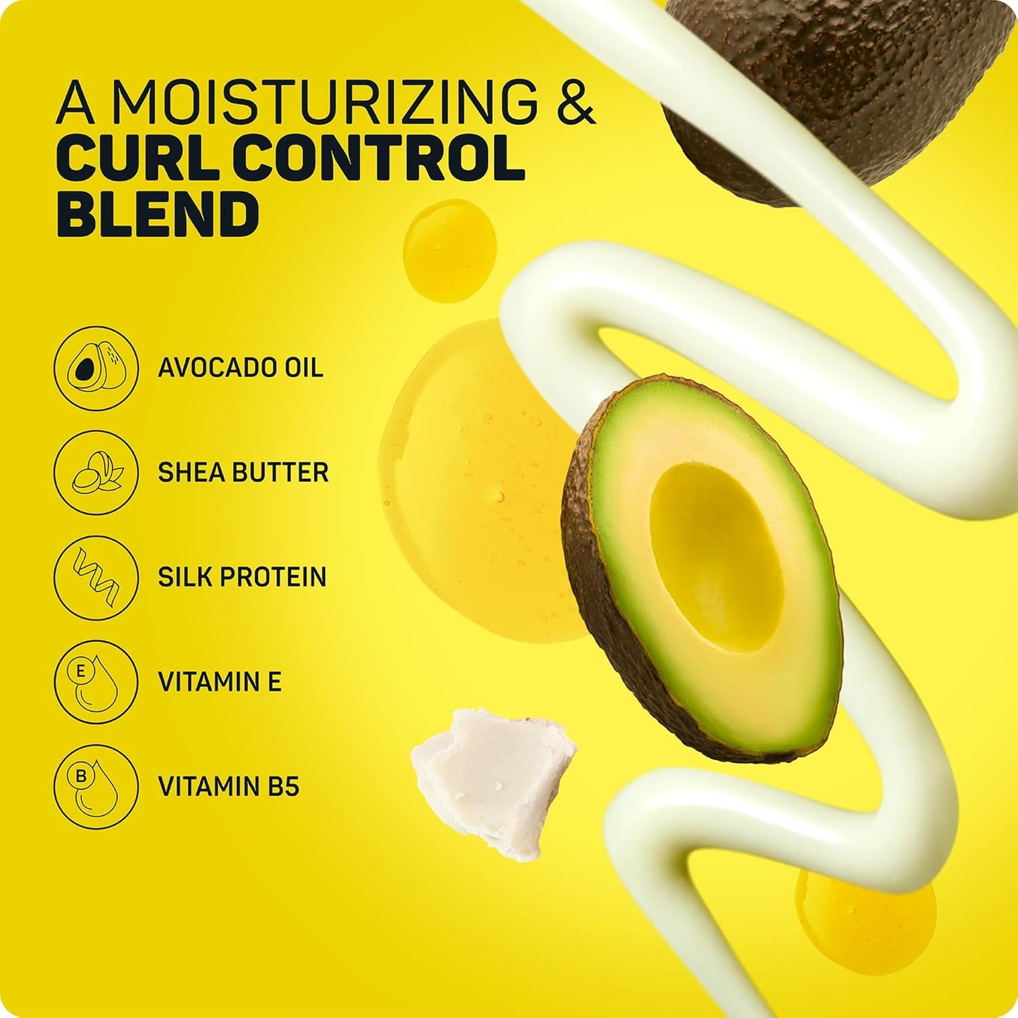 Marc Anthony Curl Envy Cream - Defining Cream for Coarse, Frizzy Curls with Avocado Oil & Shea Butter - Sulfate-Free, Adds Bounce - 6 Oz