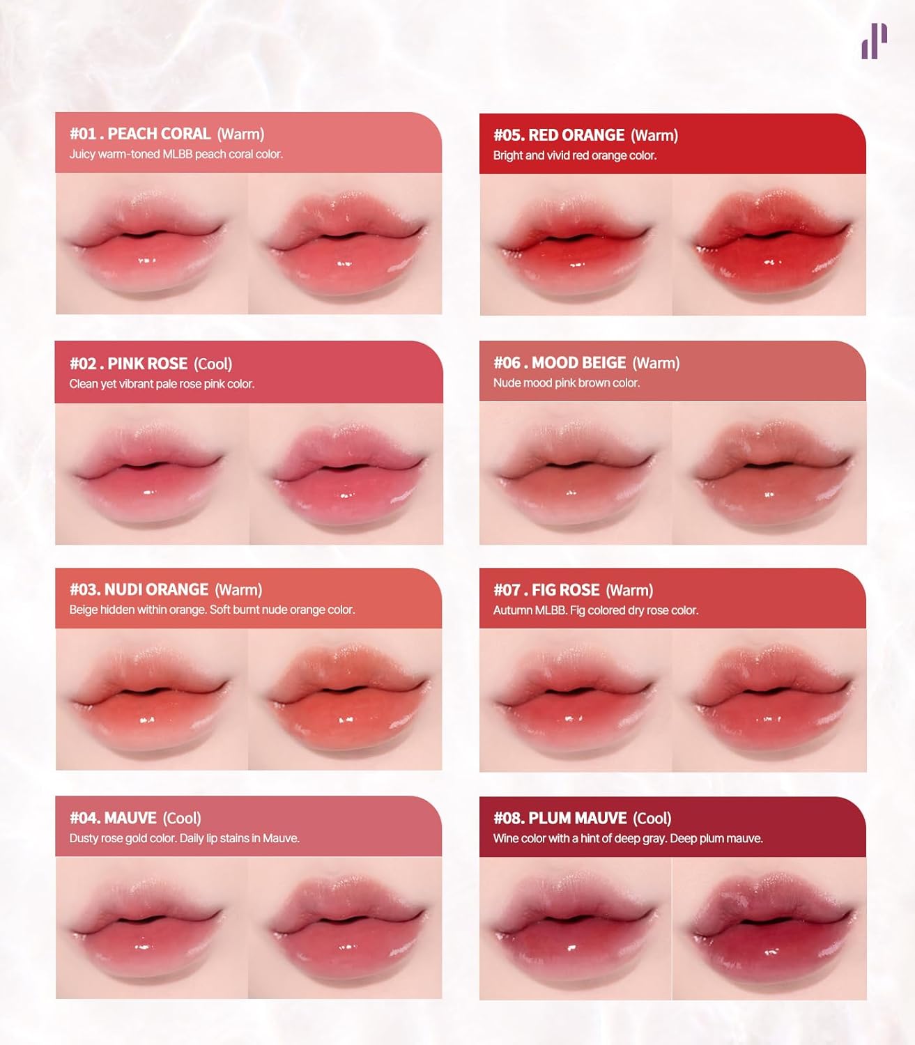 Heart Percent Dote On Mood Pure Glow Tint, Watery & Lightweight Moisturizing Lip Stain Long Lasting Liquid Lipstick 6.8g, #10. Fuchsia Pink