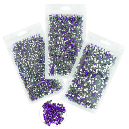 16000PCS Mystique Purple Crystal Resin Rhinestones for Crafting Dark Purple Flatback Stones 3mm 4mm 5mm Diamonds Crystals Gems for Nails Face Eyes Makeup Tumblers Bottles Crafts Clothes Shoes