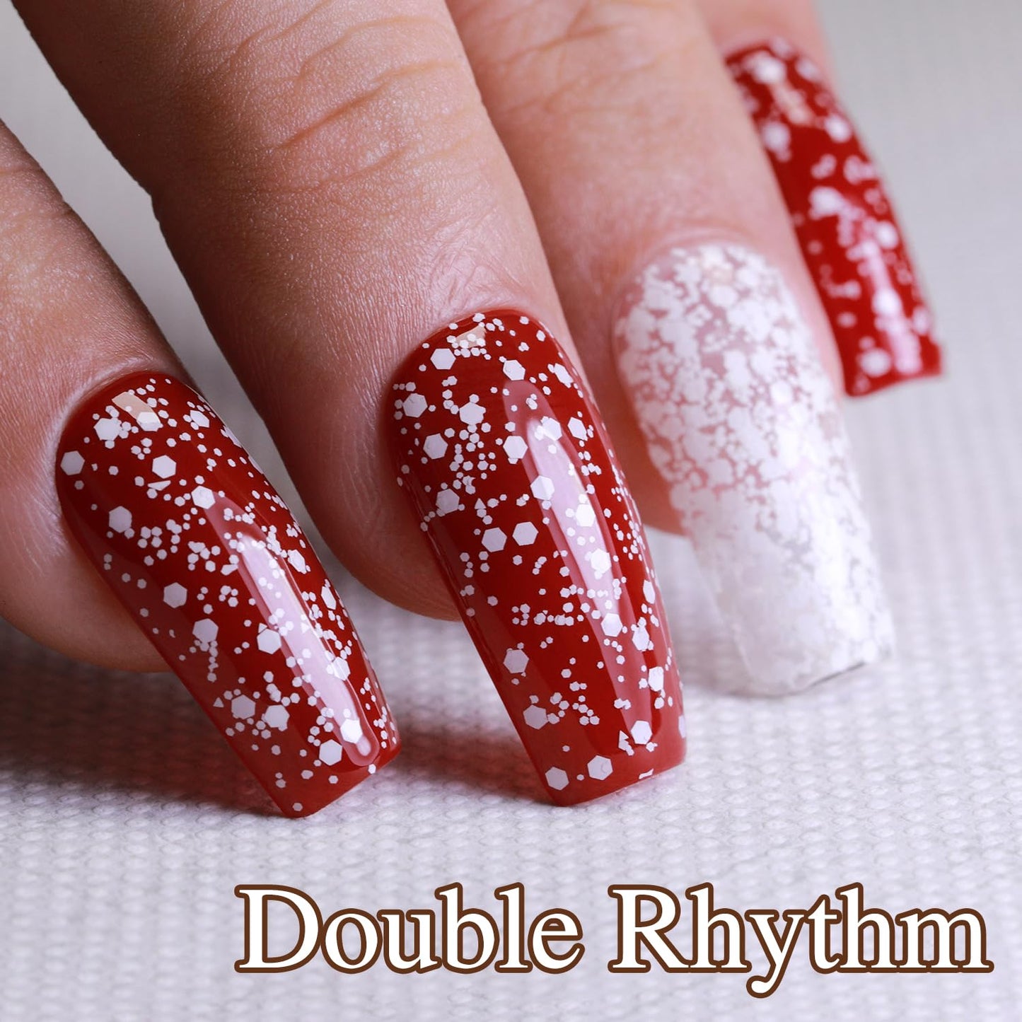 Double Rhythm 15ML Glitter Gel Polish Shimmer Reflective Holographic Color Magnetic for Nail Art Salon DIY at Home (B1079-Snowflake)