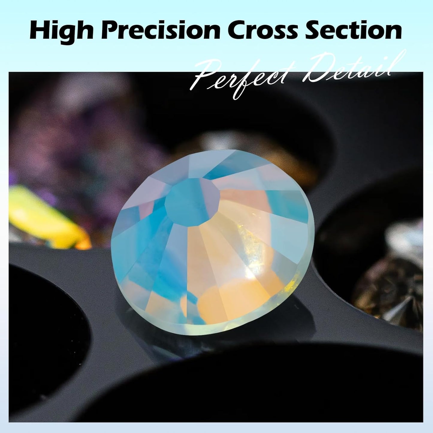 F White Flatback Rhinestones, Glass Rhinestones for Nail Art and Craft, Glue Fix, Loose Crystal Gemstones(F White, SS16, 1440pcs, 3.8-4.0mm)