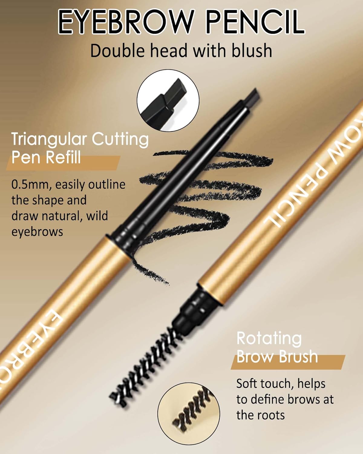 Eyebrow Pencil, 12Pcs Coffee Ultra-Fine Retractable Eye Brow Pencil for Women,Long-Lasting Waterproof Eyebrow Tint Pen for Define Shape and Fill Brows,Thanksgiving Eye Makeup Gift for Girl-05