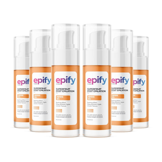 Epify Superfruit Post Epilation Papaya Gel, Hair Inhibitor for Face and Body, Non-Irritating Formula, Soothing Effect, Hair Growth Minimizer, 2.54 Fl Oz (6)