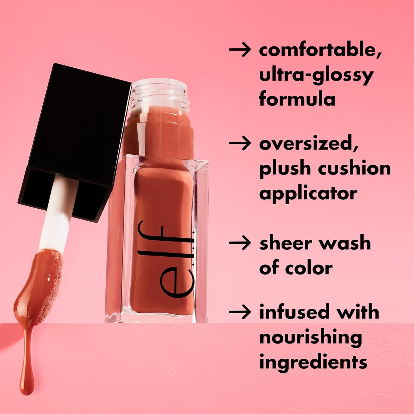 e.l.f. Glow Reviver Lip Oil, Nourishing Tinted Lip Oil For A High-shine Finish, Infused With Jojoba Oil, Vegan & Cruelty-free, Honey Talks