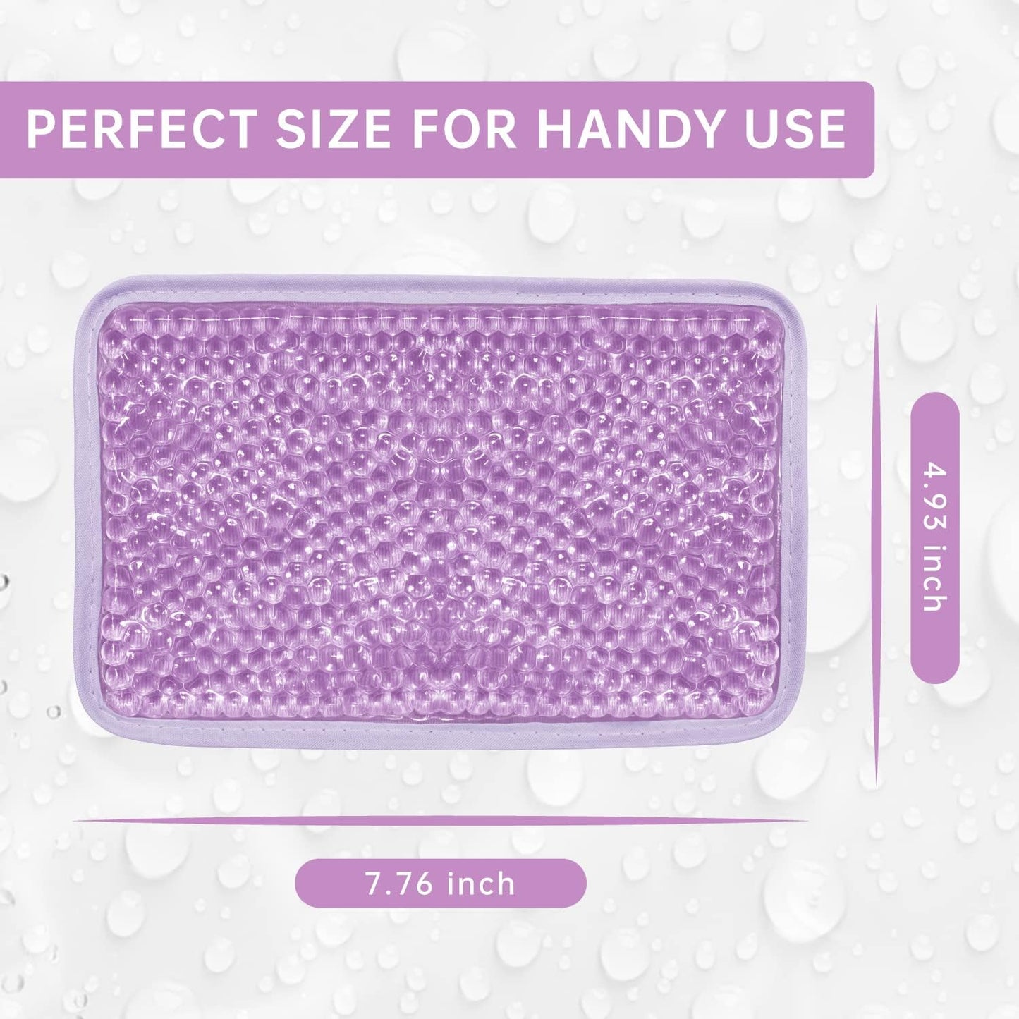 Gel Beads Ice Pack Ice Bag with Strap-Reusable Hot & Cold Pack Compress Therapy for Pain, Swelling,Injuries of Knee, Shoulder, Foot, Back, Ankle, Neck, Hip, Elbow, Wisdom Tooth(2Pack,Purple)