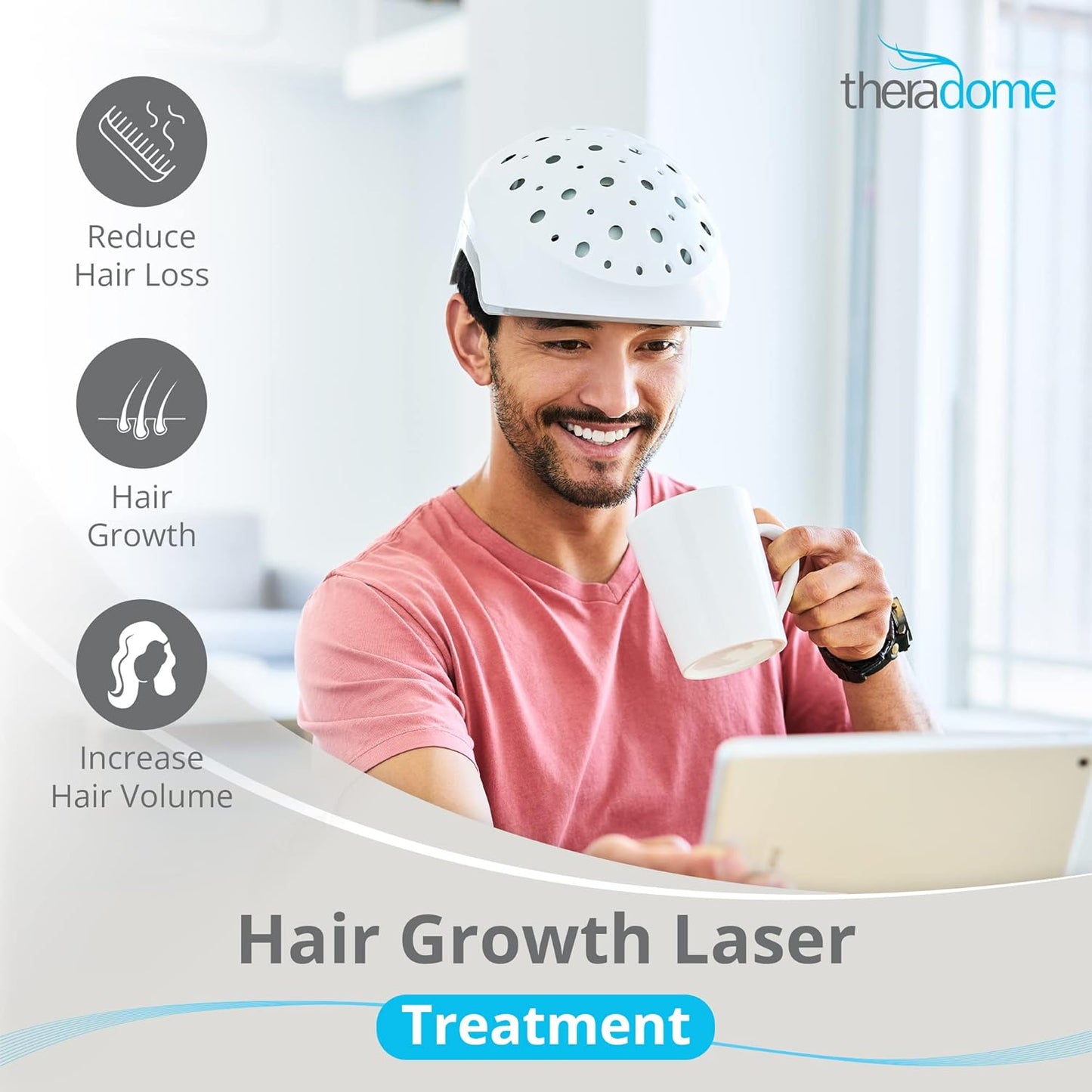 EVO Laser Hair Growth Helmet LH40 – 100% Laser, No Ineffective LEDs – FDA-Cleared Red Light Therapy for Hair Regrowth 4x Week – Made in the USA