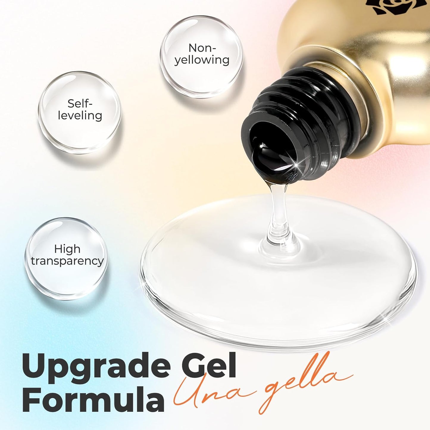 UNA GELLA Blooming Gel Nail Polish 15ml Super Clear for Spreading Effect U V/LED Needed Nail Blooming Gel for Marble Natural Stone Floral Print Watercolor Effect Design Soak Off Home DIY Salon