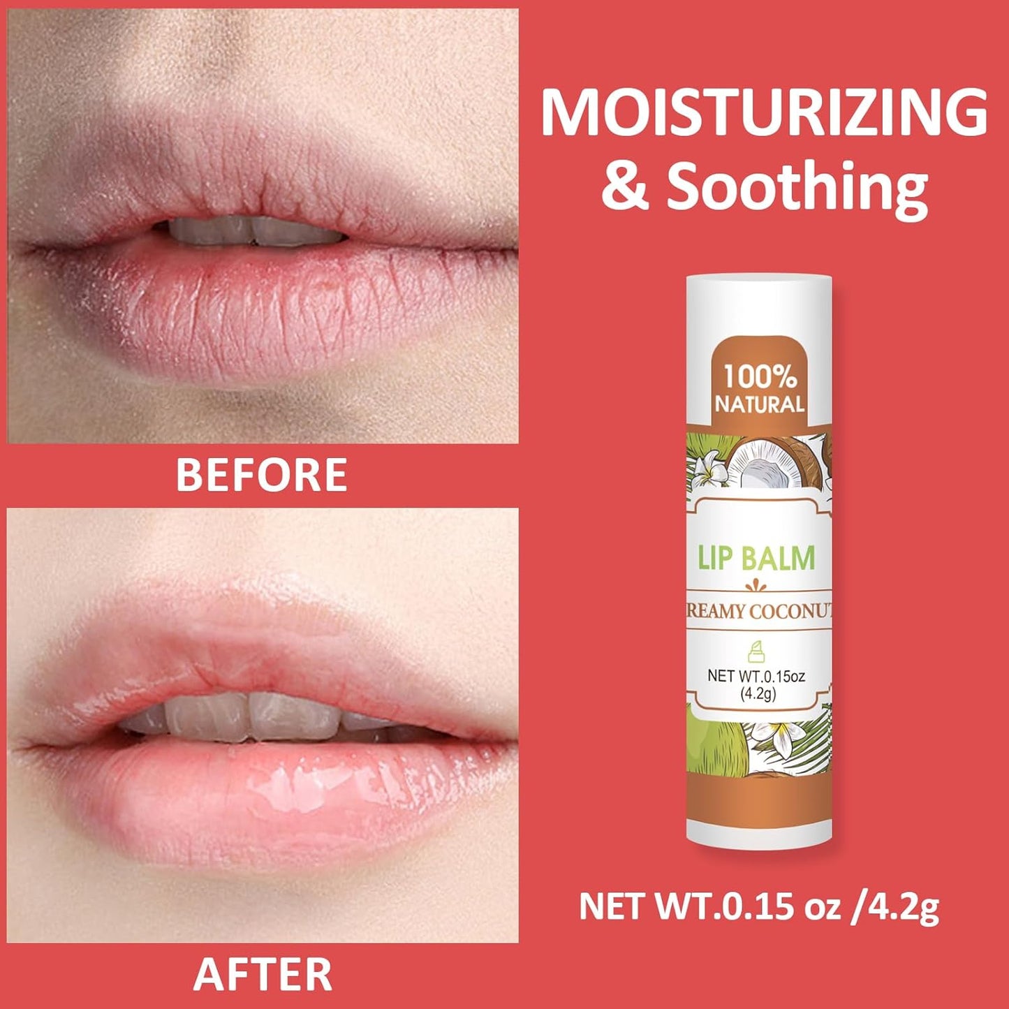 16 Pack Lip Balm, Natural Lip Balm Bulk with Vitamin E and Coconut Oil, Bulk Moisturizing Lip Balms for Dry Lips-16 Flavors