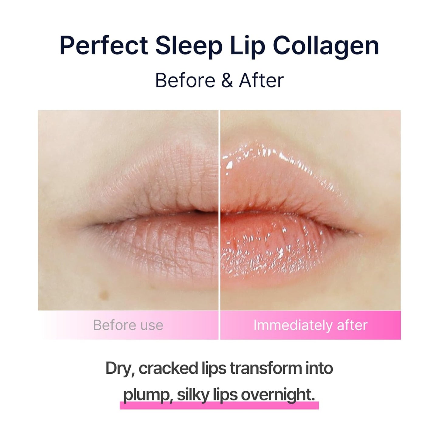 Perfect Sleep Lip Collagen 0.52fl.oz, Intensive Collagen Lip Sleeping Mask Infused with Peptides, Rice Protein & Willow Bark Extract for Overnight Plumping, Repairing & Smoothing, Korean Lip Treatment