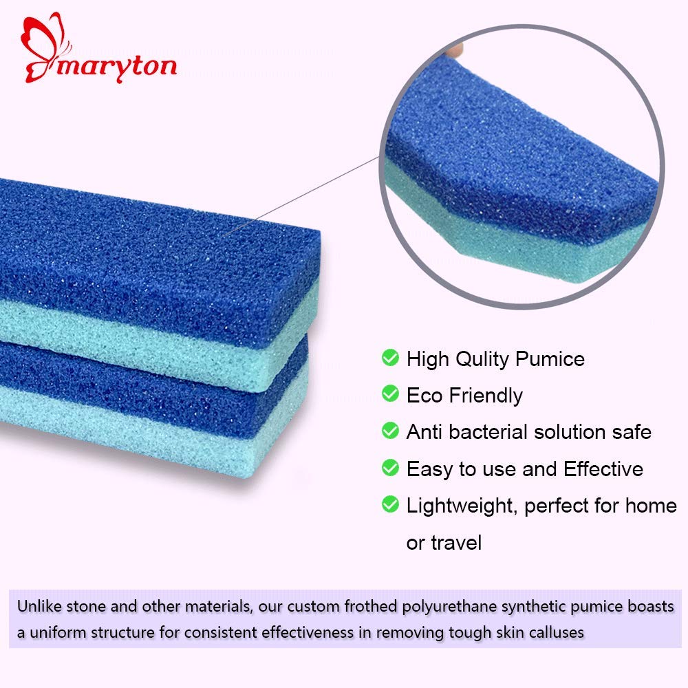 Maryton Foot Exfoliator File Scrubber Sponge Pedicure Tool Callus Remover for Feet, Salon Foot Scrub Pads Pedi Gifts for Men Women, 2pcs