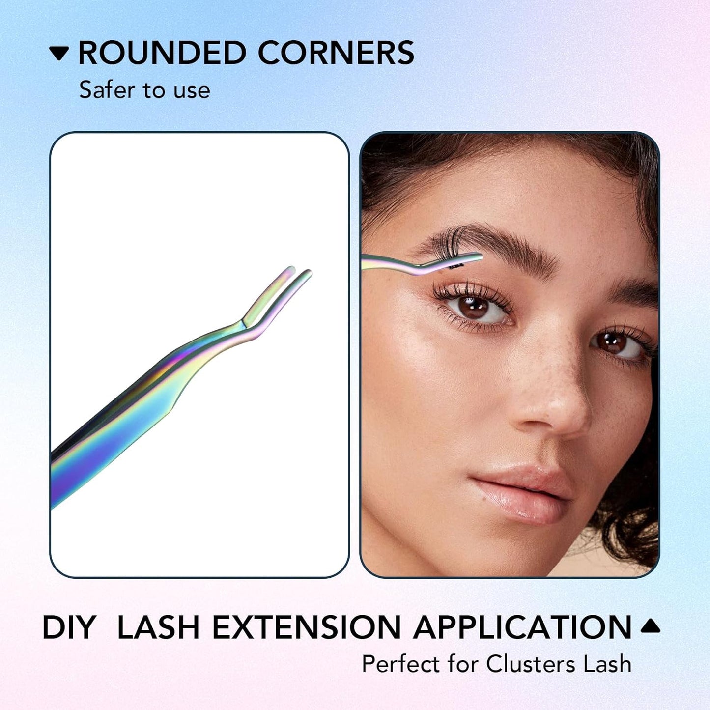 GOLLEE Lash Applicator Tool Eyelash Applicator Tool for Lash Clusters Lash Extension Tweezers Eyelash Tweezers DIY Lash Applicator Tweezers for Lash Application and Removal, Classic style